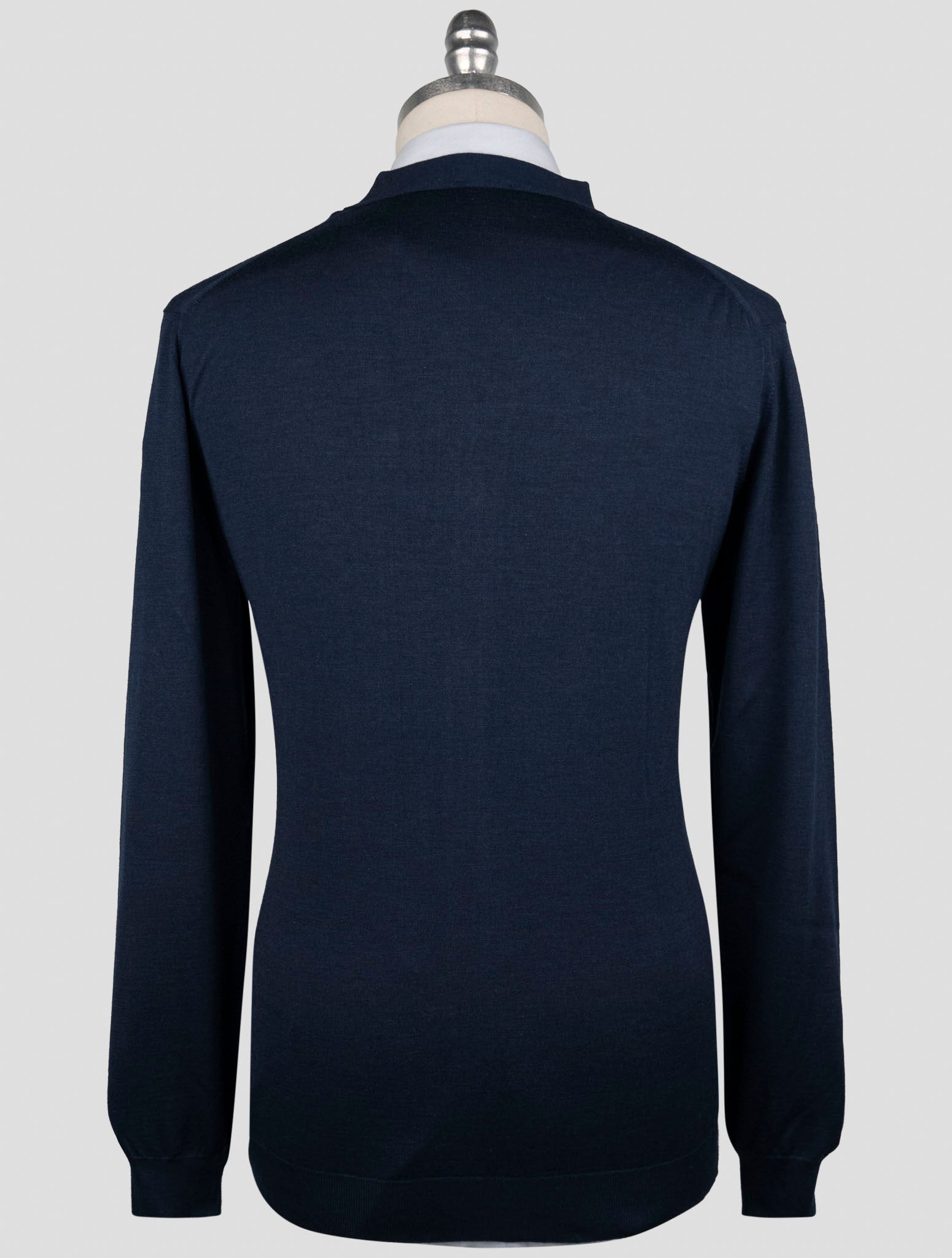 Синий кашемировый шелковый свитер-кардиган Kiton