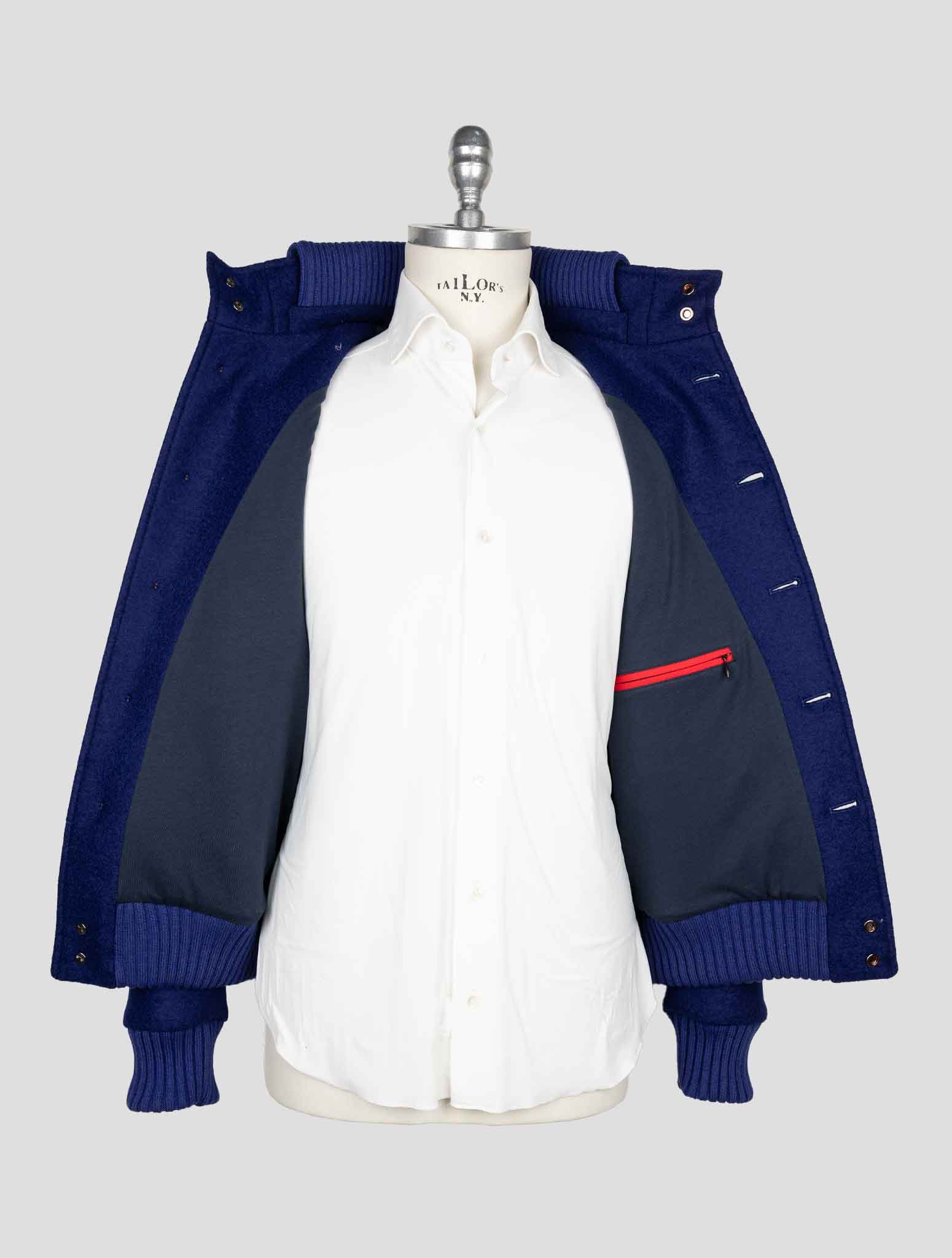 Синее пальто Kired из натуральной шерсти