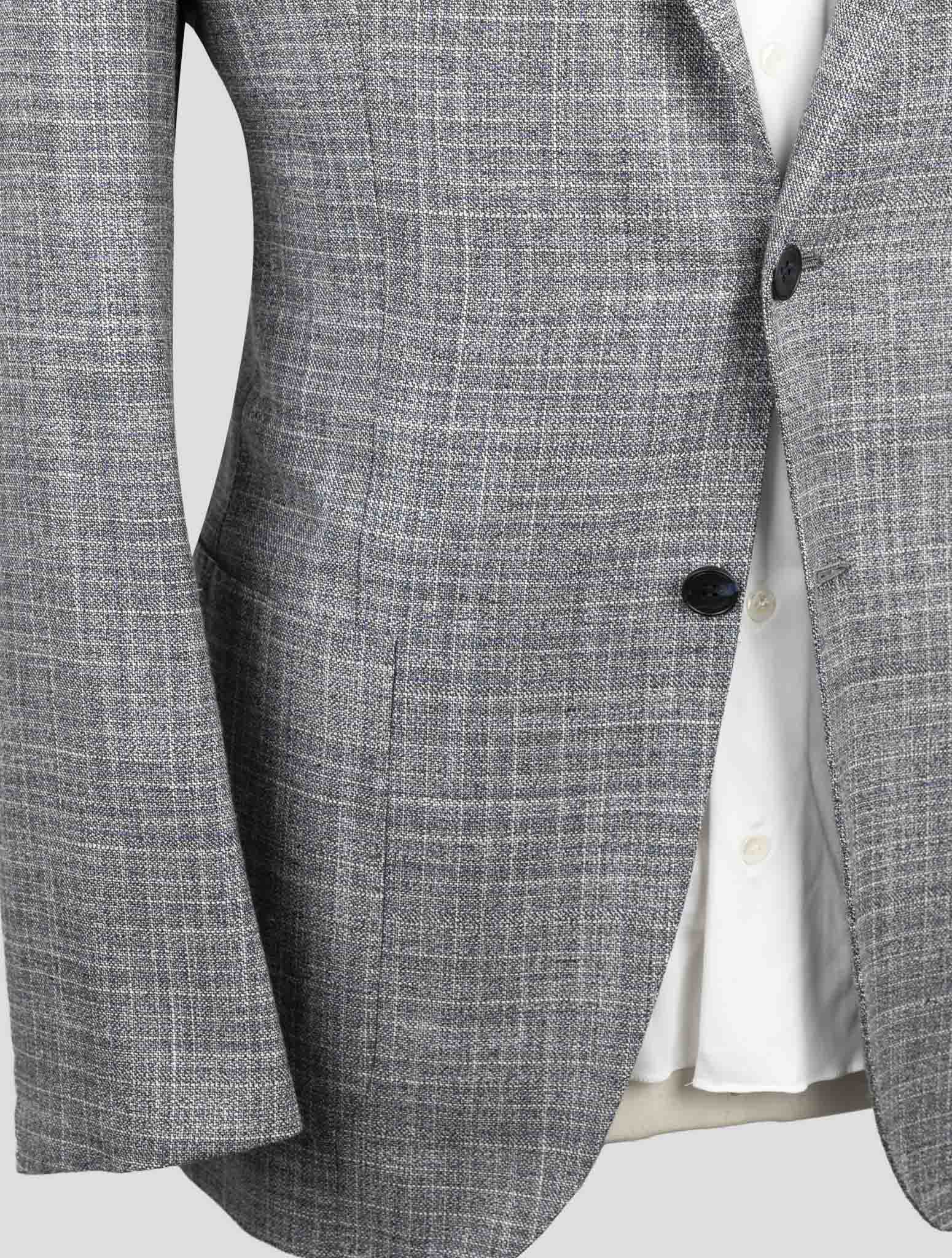 Kiton Блейзер ручной работы из кашемира, шелка, шерсти и льна, серый итальянский