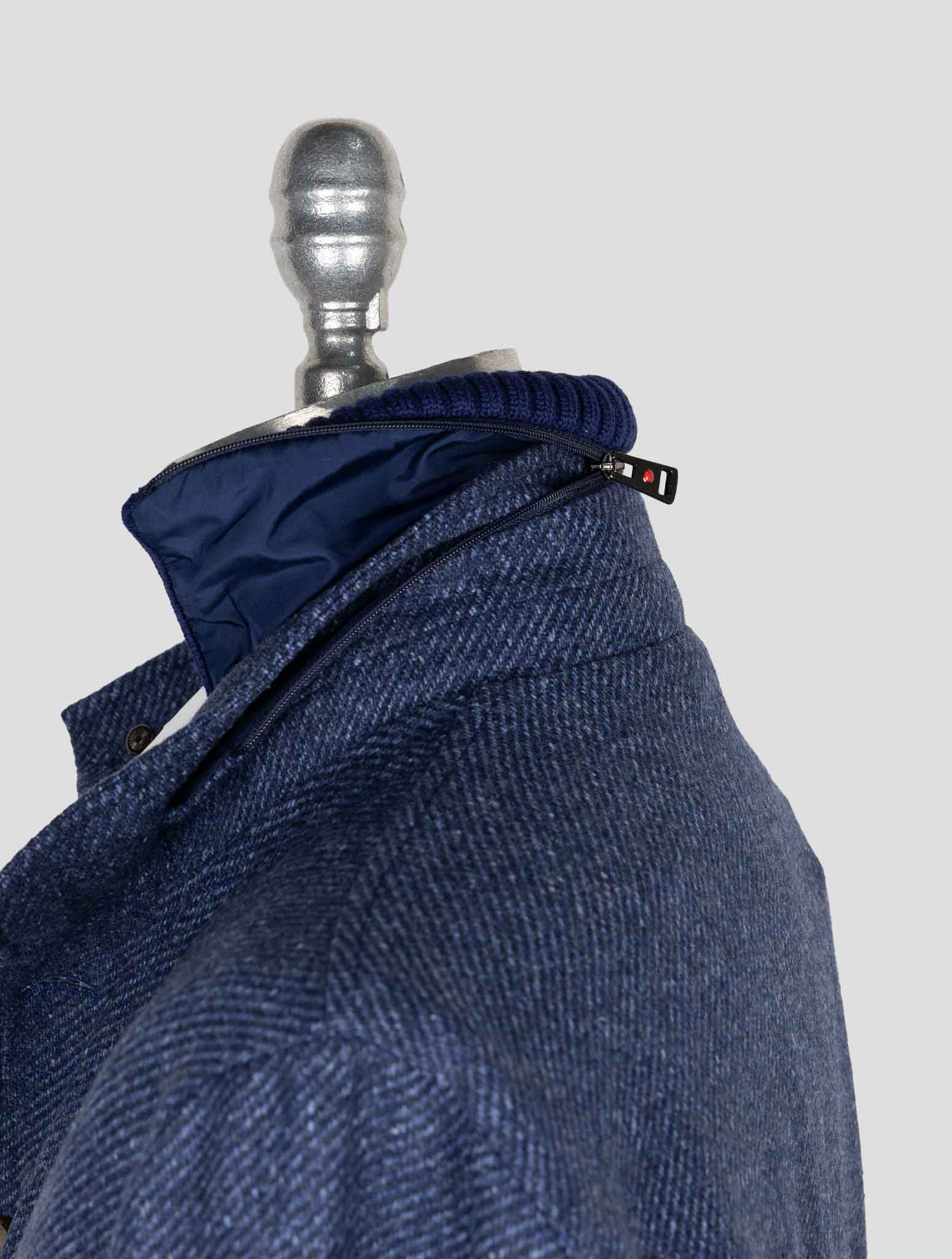 Синее шелковое пальто Kired из натуральной шерсти