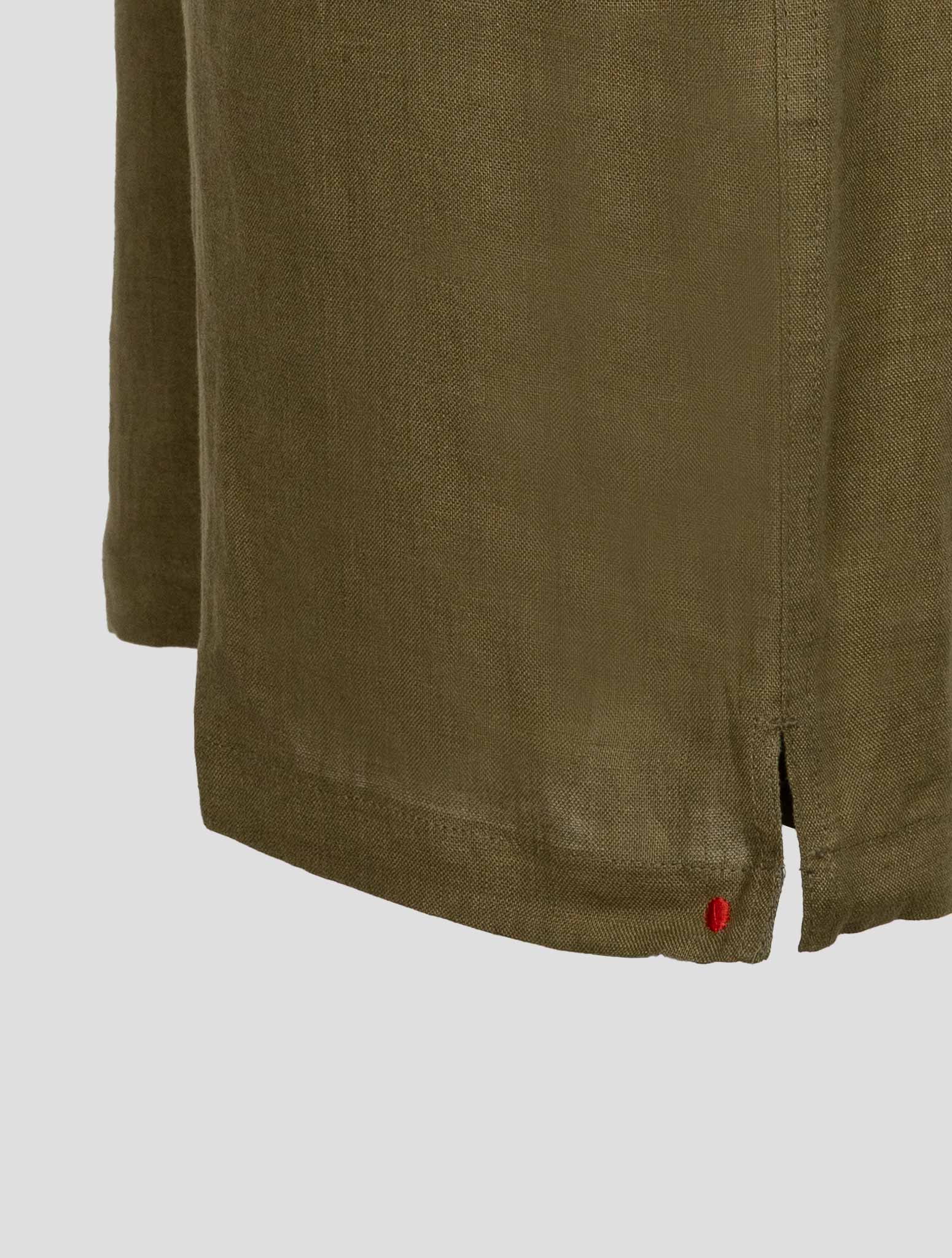 Зеленые льняные короткие брюки Kiton