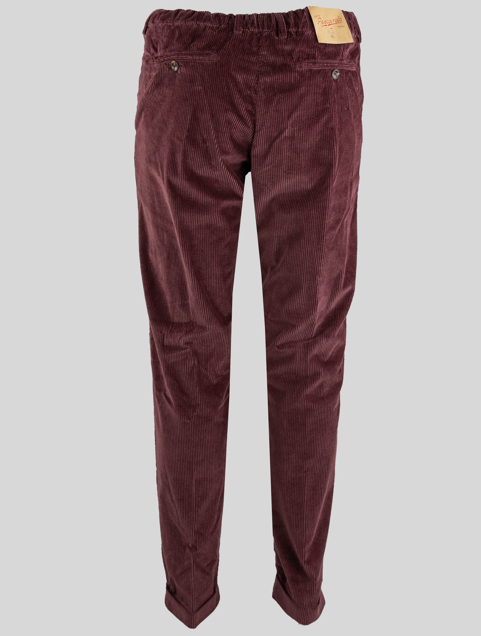 Бордовые хлопковые бархатные брюки Marco Pescarolo Ea