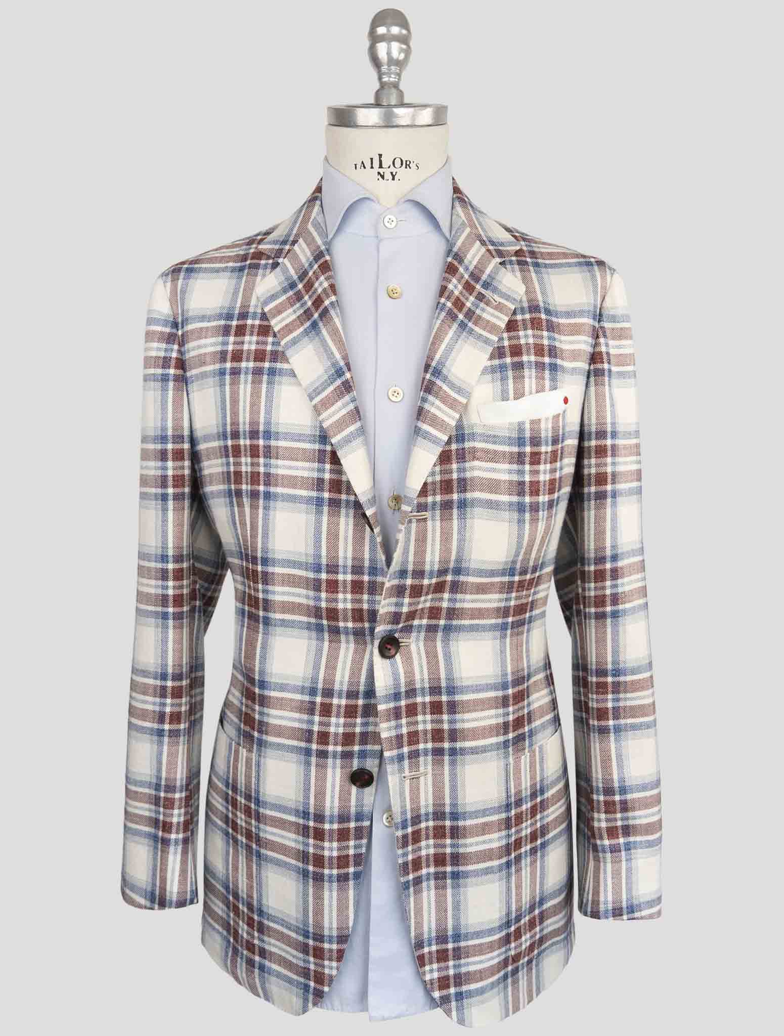 Многоцветный пиджак Kiton из кашемира, флиса, шерсти, шелка и льна