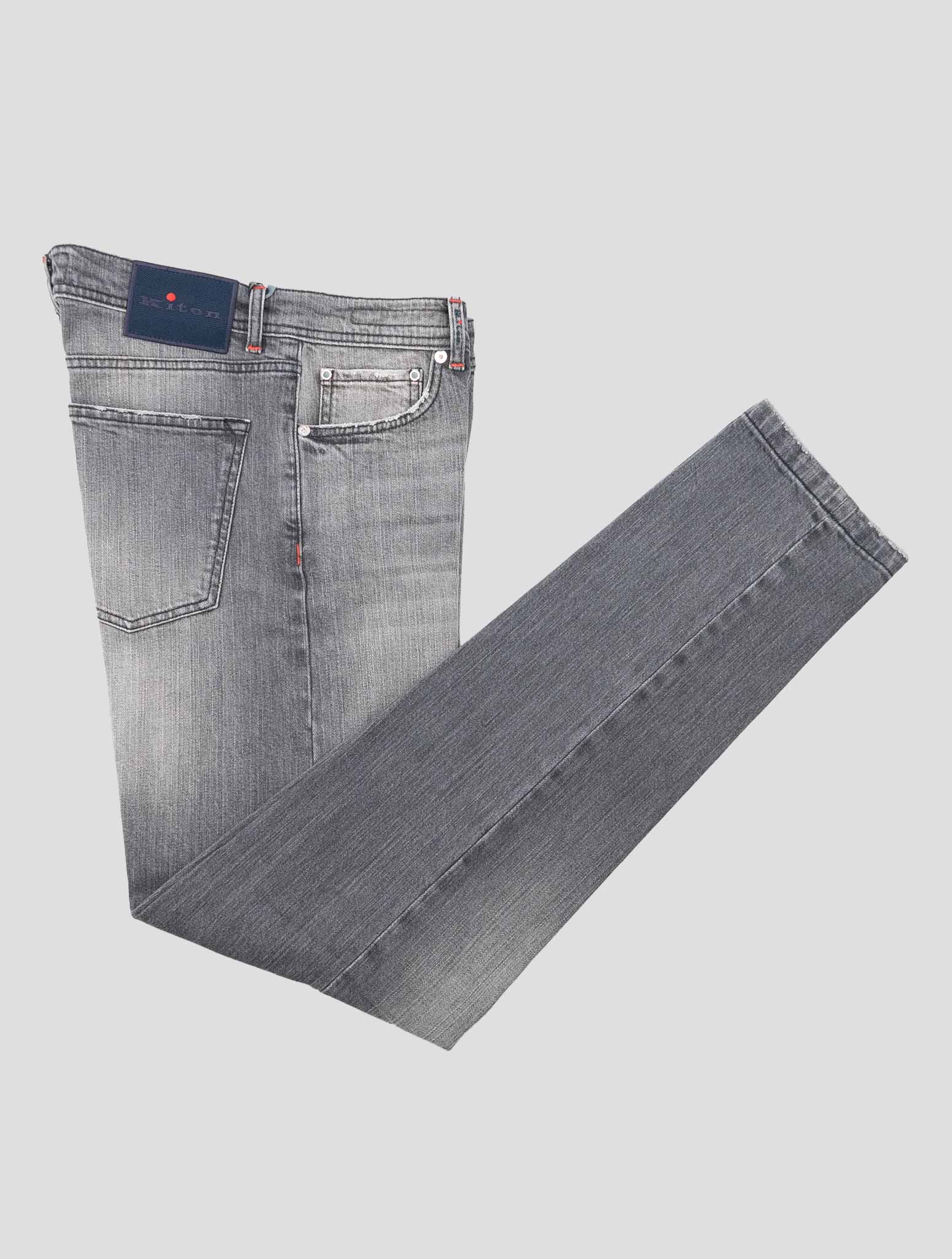 Серые хлопковые джинсы Kiton Ea