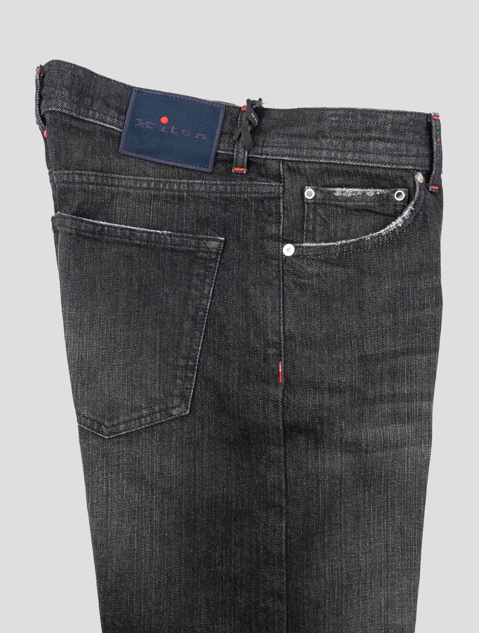 Черные хлопковые джинсы Kiton Ea