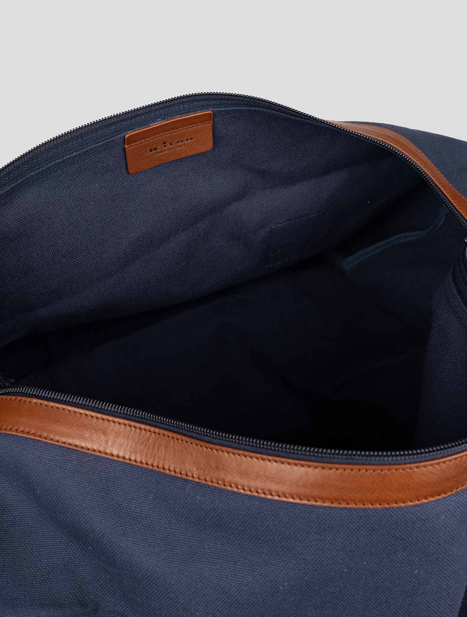 Синяя хлопковая дорожная сумка Kiton