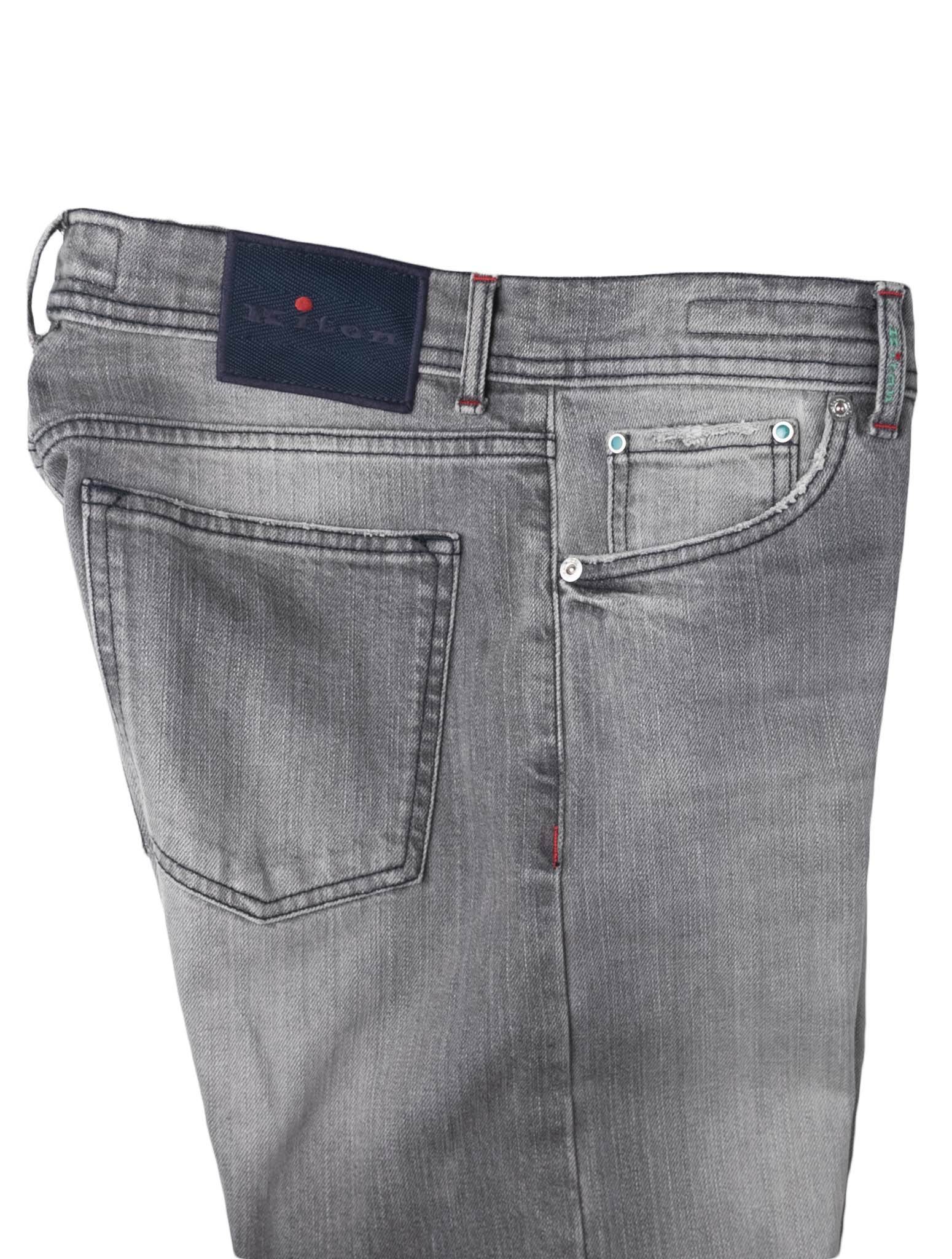 Серые хлопковые джинсы Kiton Ea