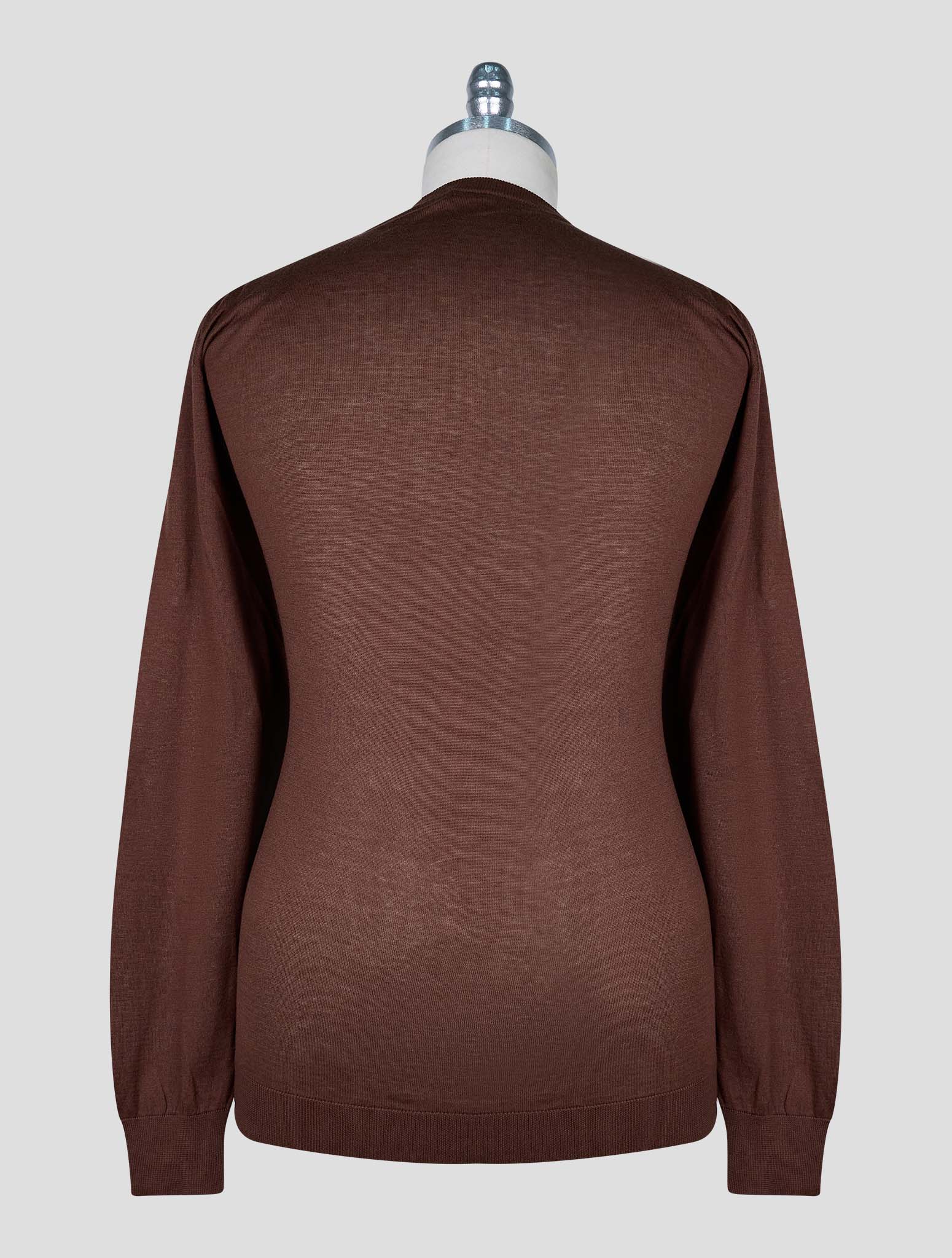 Kiton Brown Cotton T-shirt Long Sleeve