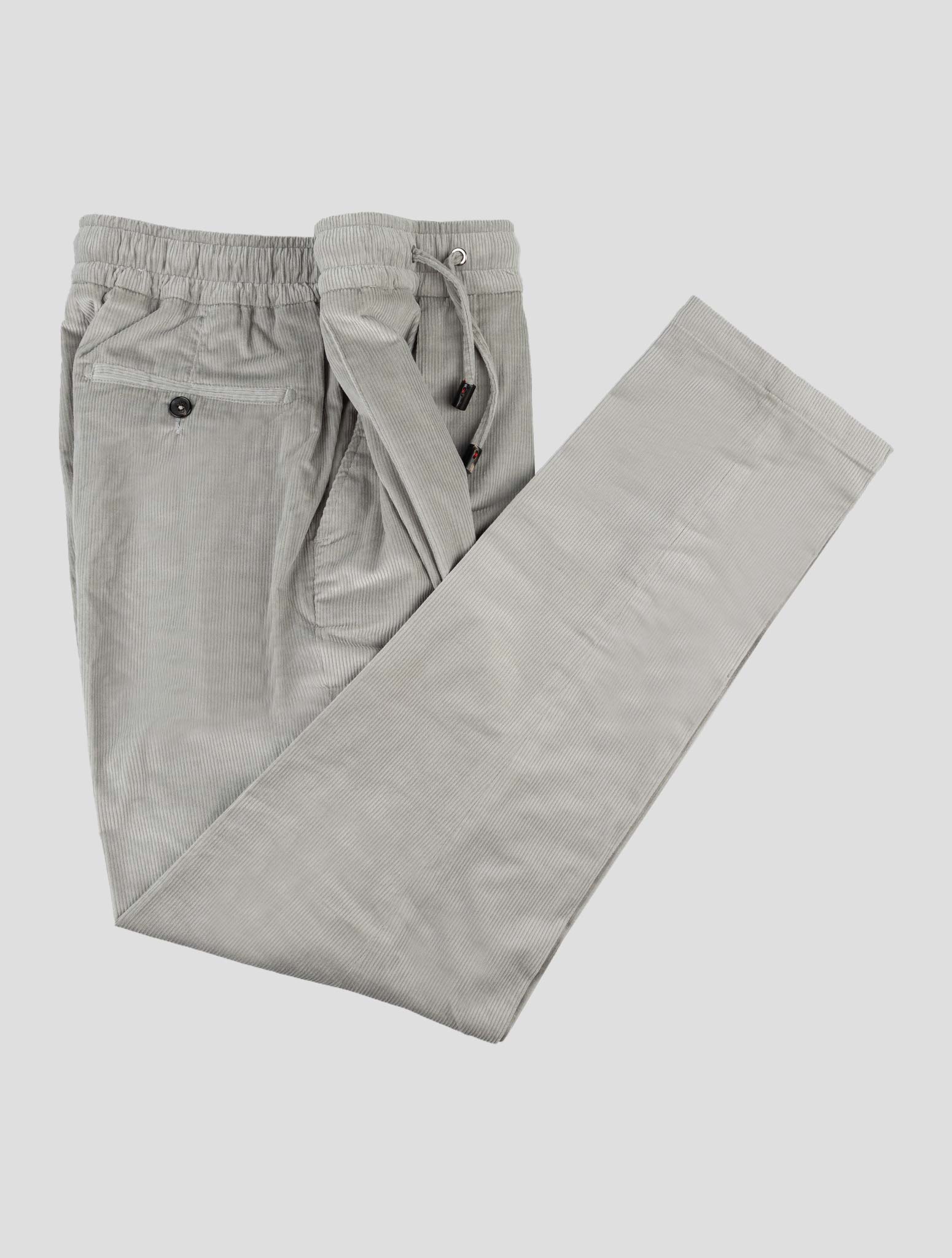 Isaia Серые бархатные брюки из хлопка и шерсти Ea