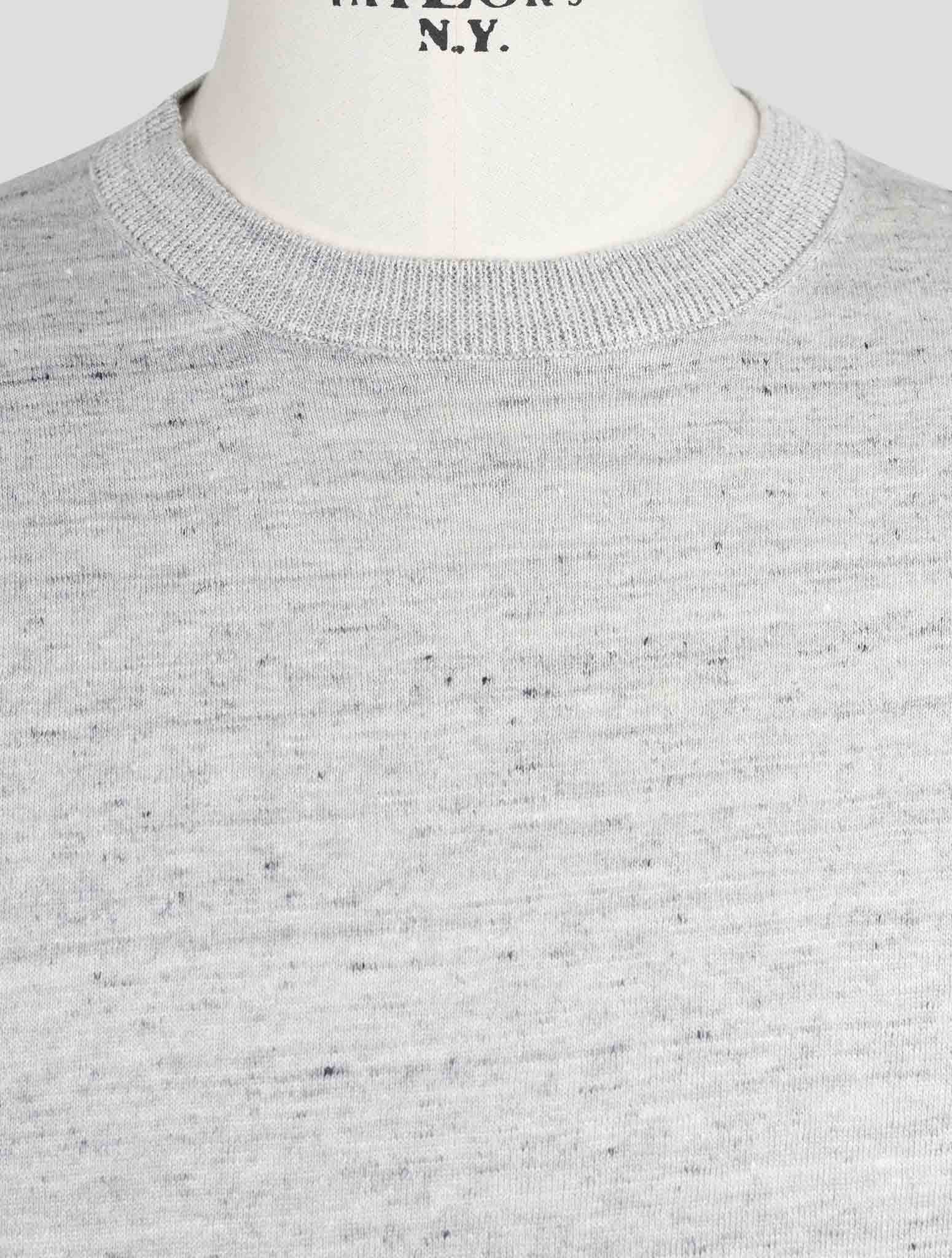 Kiton KNT Серая льняная хлопковая футболка – роскошный итальянский круглый вырез