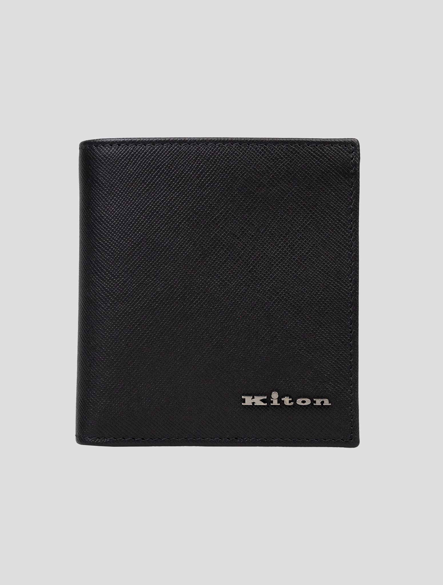 Черный кожаный кошелек Kiton — итальянское мастерство премиум-класса