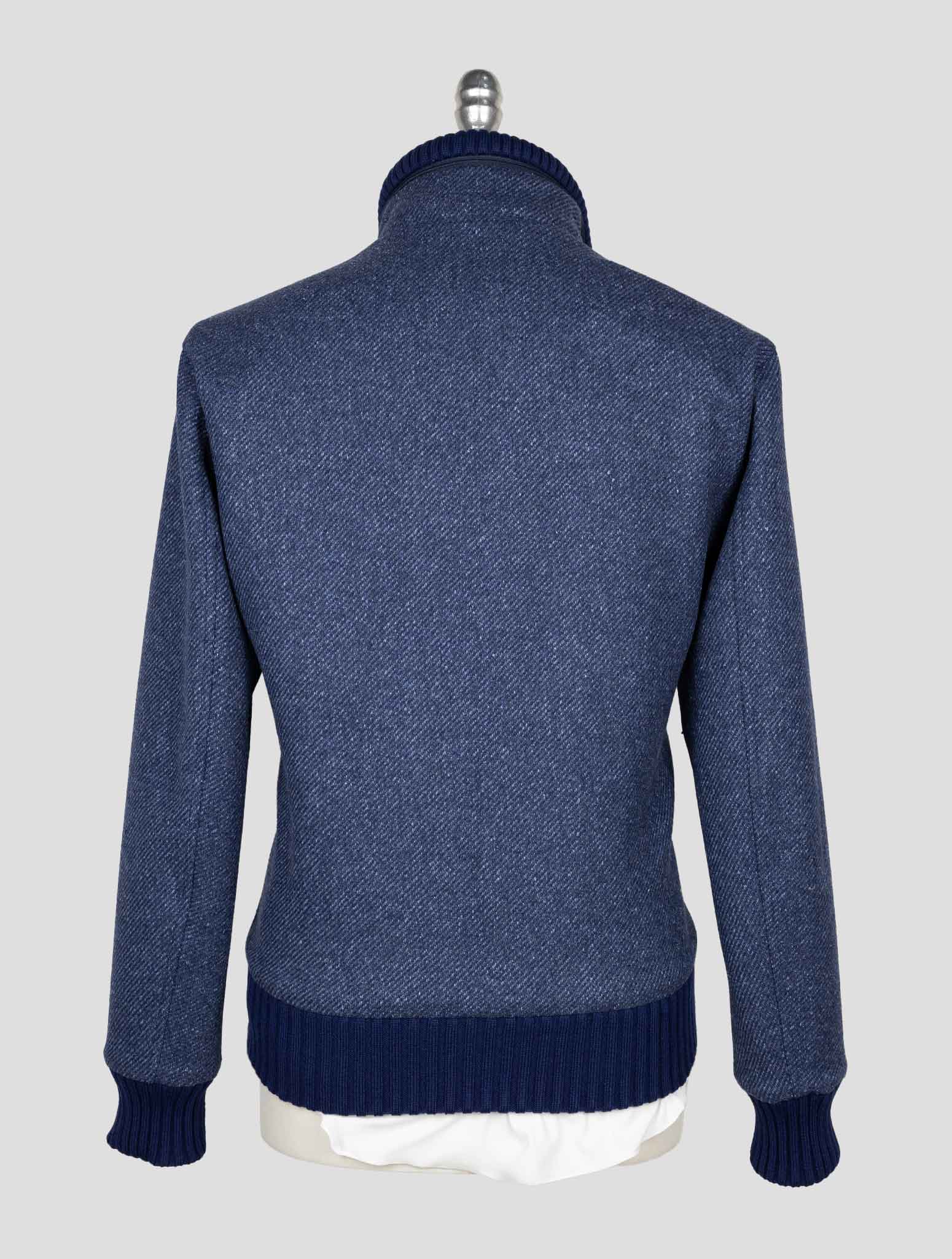 Синее шелковое пальто Kired из натуральной шерсти