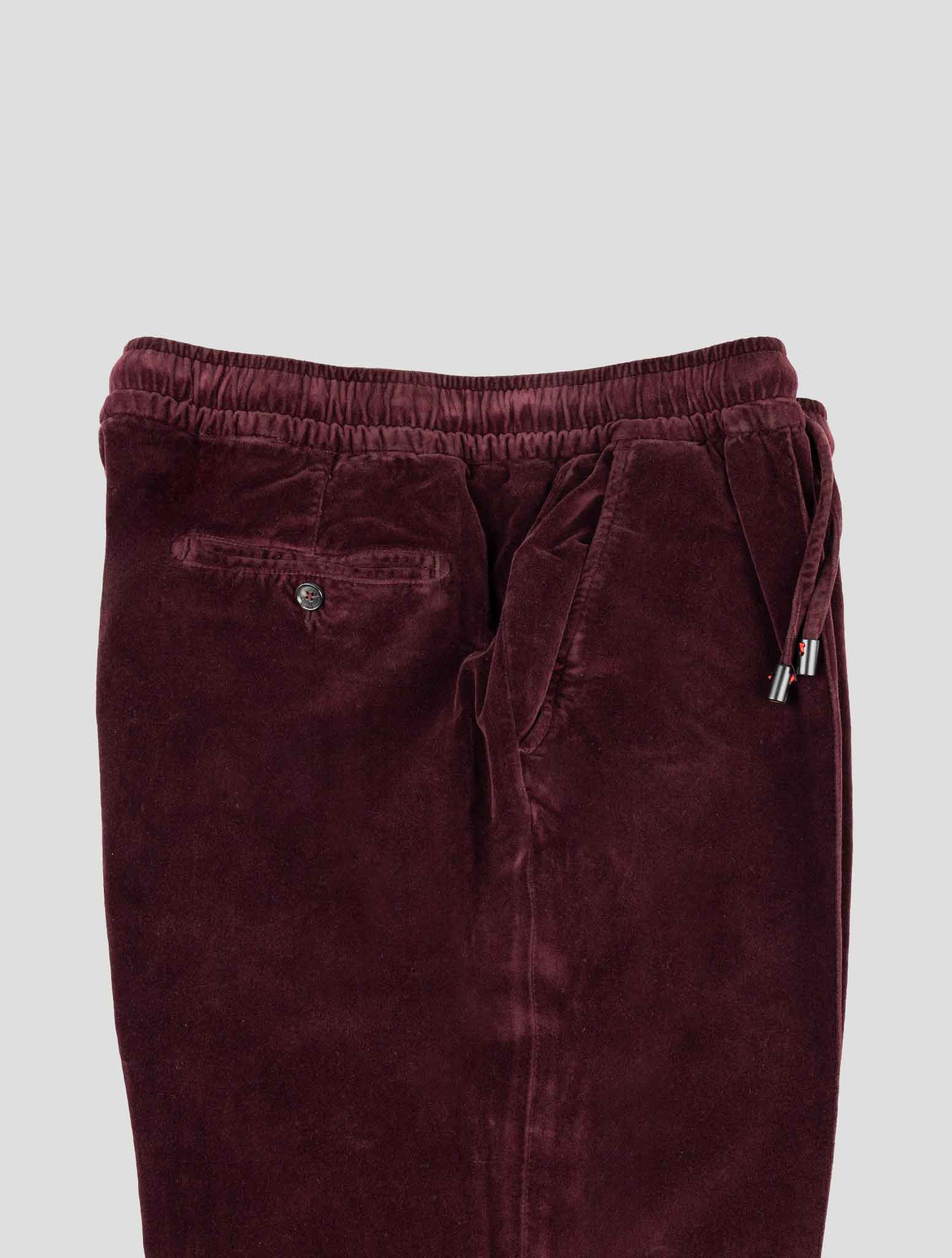 Бордовые хлопковые бархатные брюки Isaia Ea