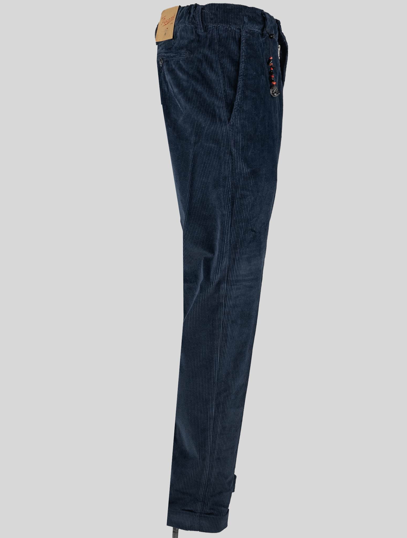 Синие хлопковые бархатные брюки Marco Pescarolo Ea