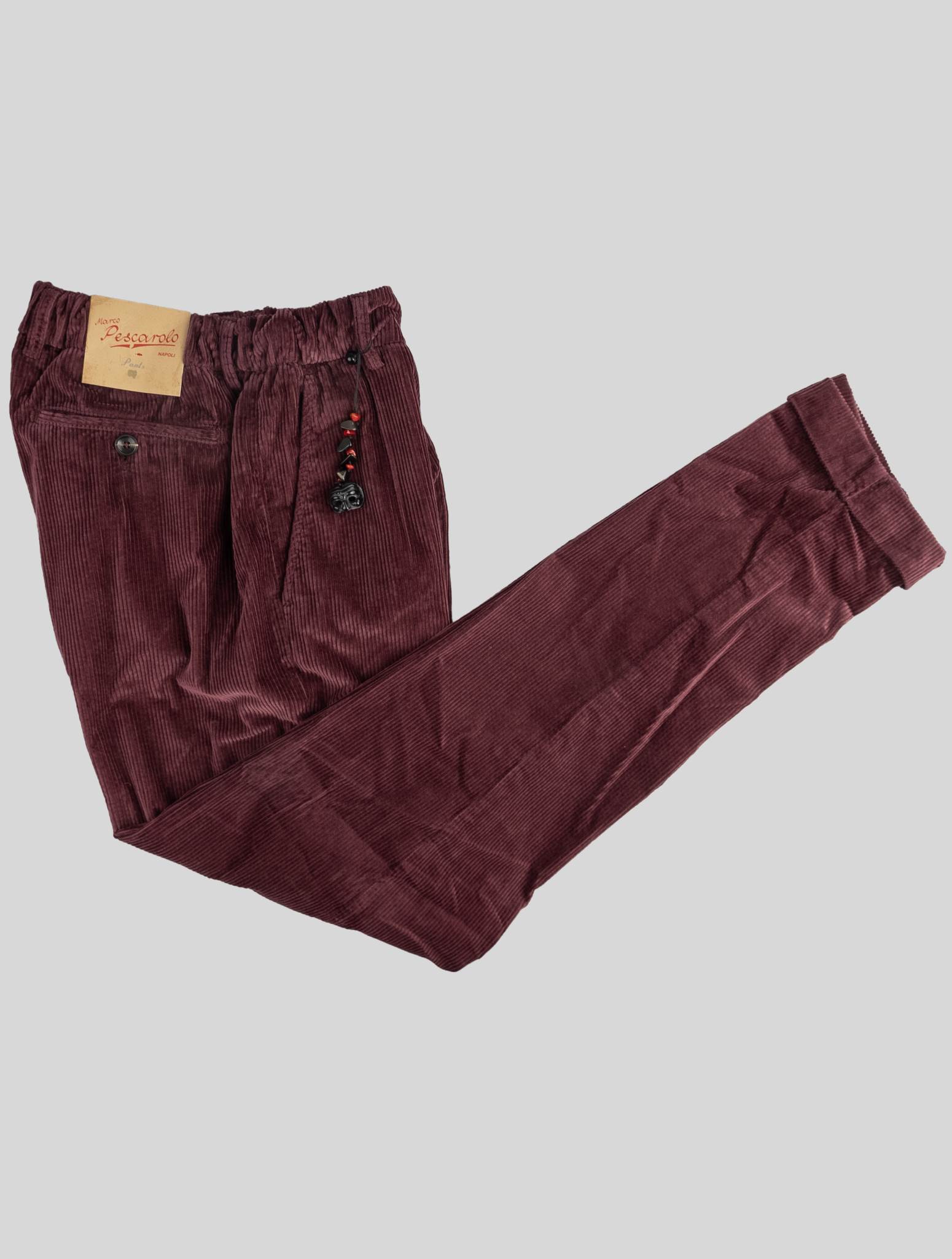 Бордовые хлопковые бархатные брюки Marco Pescarolo Ea
