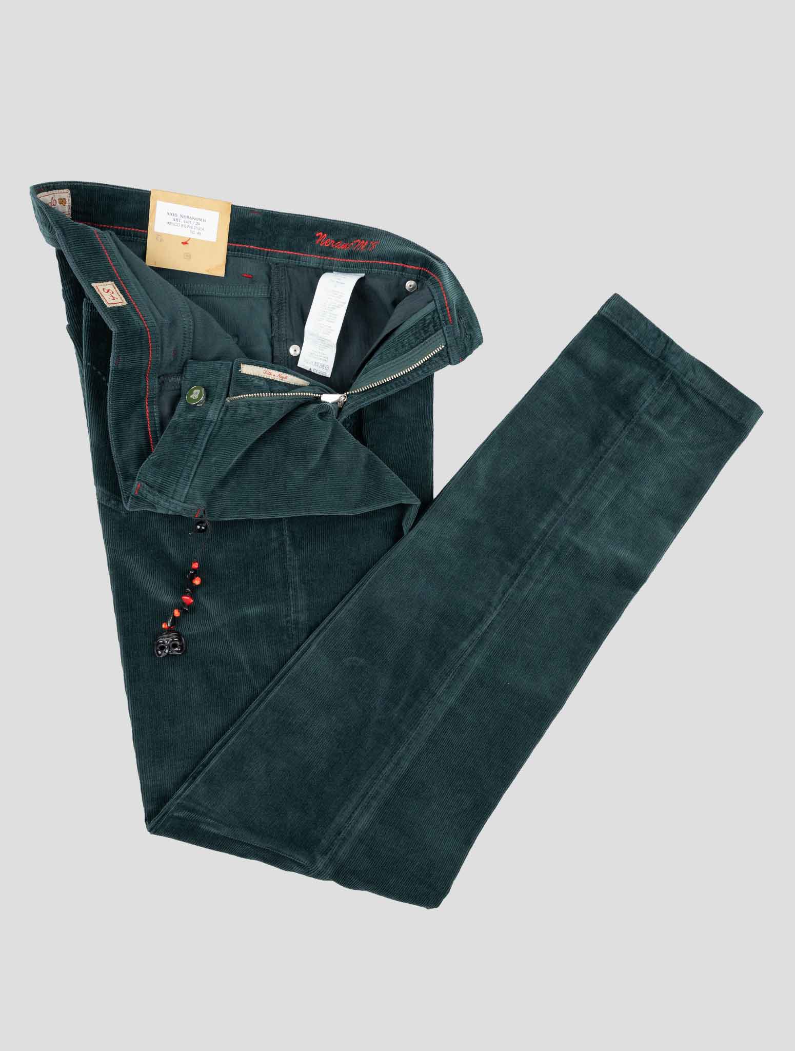 Marco Pescarolo Зеленые бархатные брюки из хлопка, кашемира и кашемира