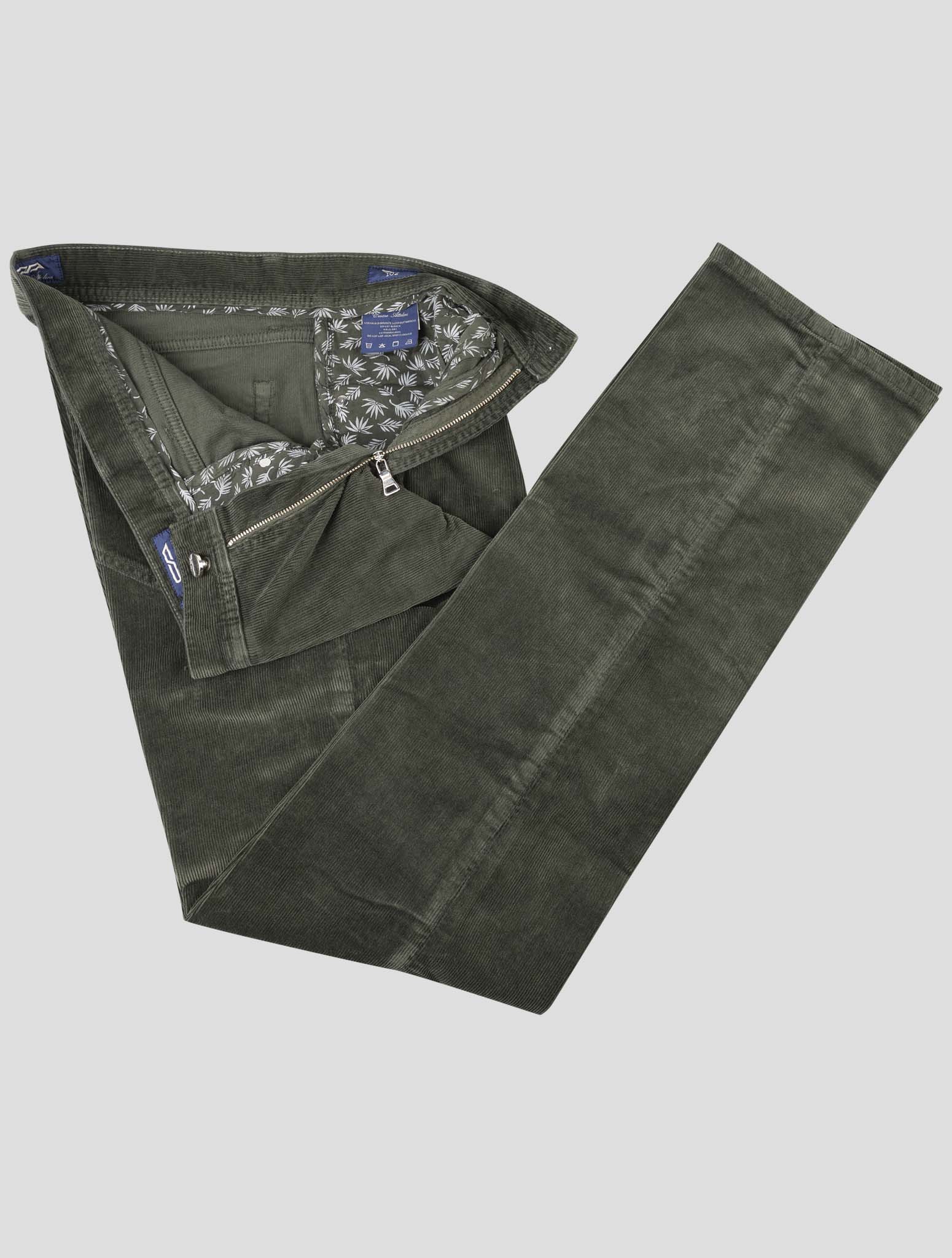 Зеленые хлопковые бархатные джинсы Cesare Attolini Ea