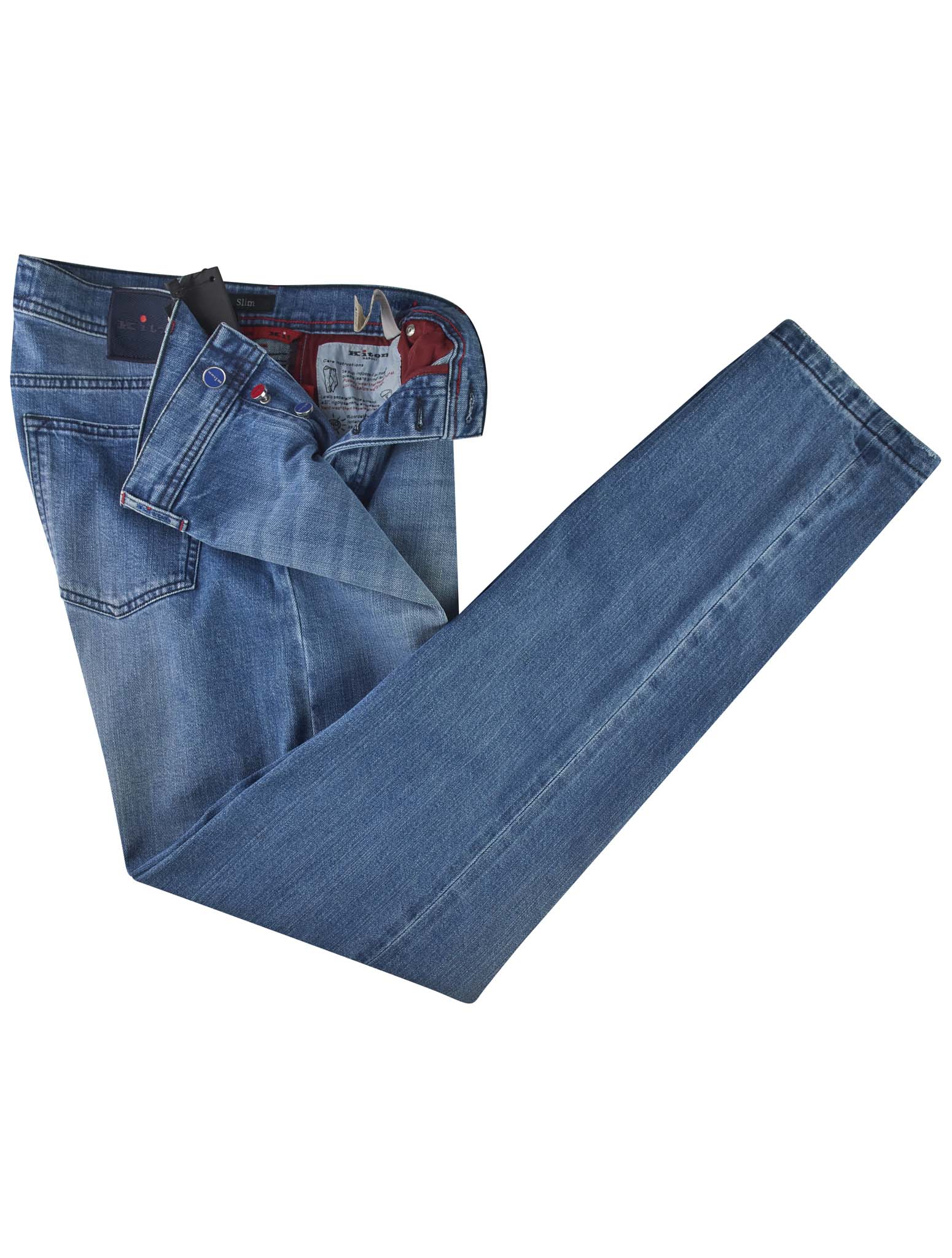 Голубые хлопковые джинсы Kiton Ea