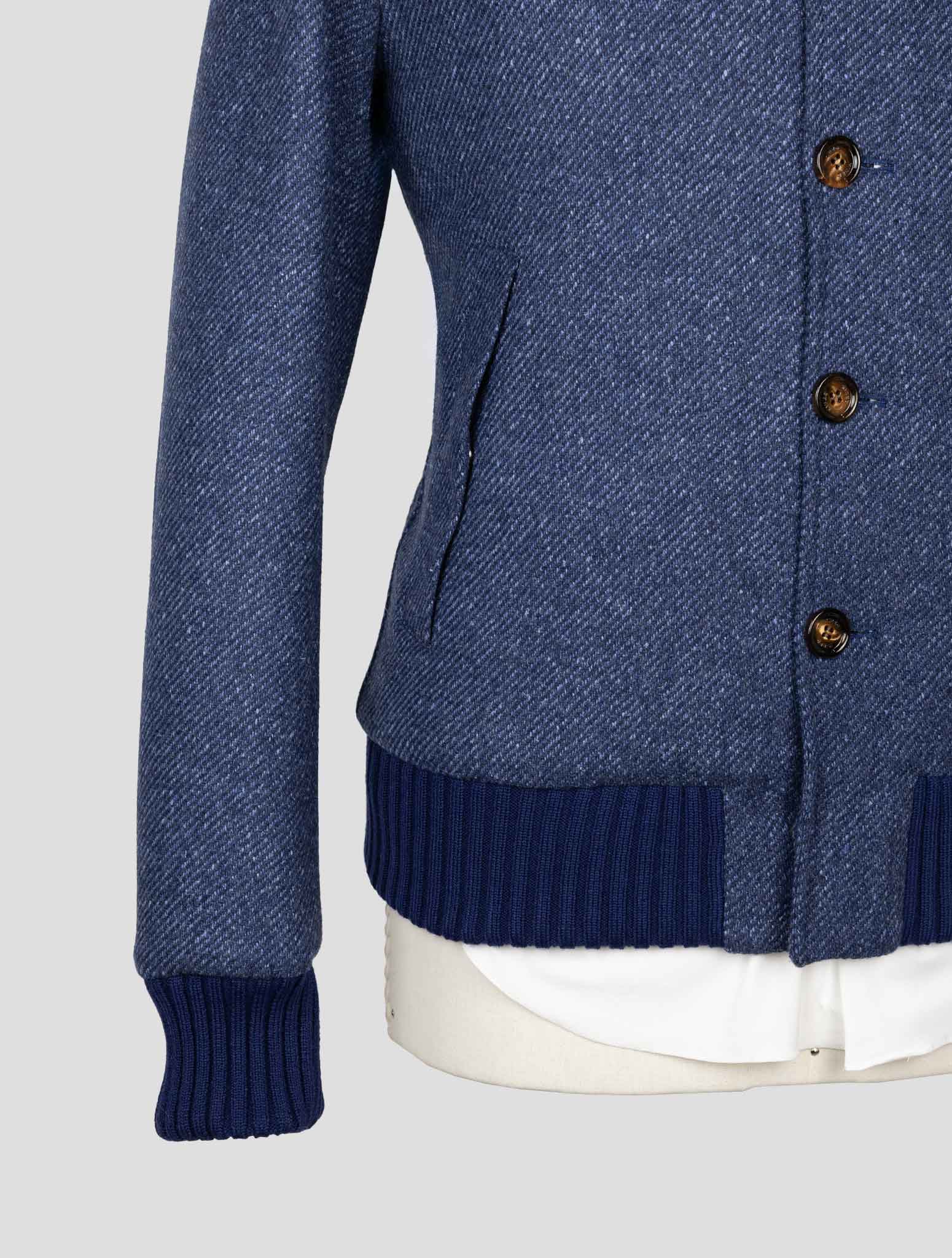 Синее шелковое пальто Kired из натуральной шерсти