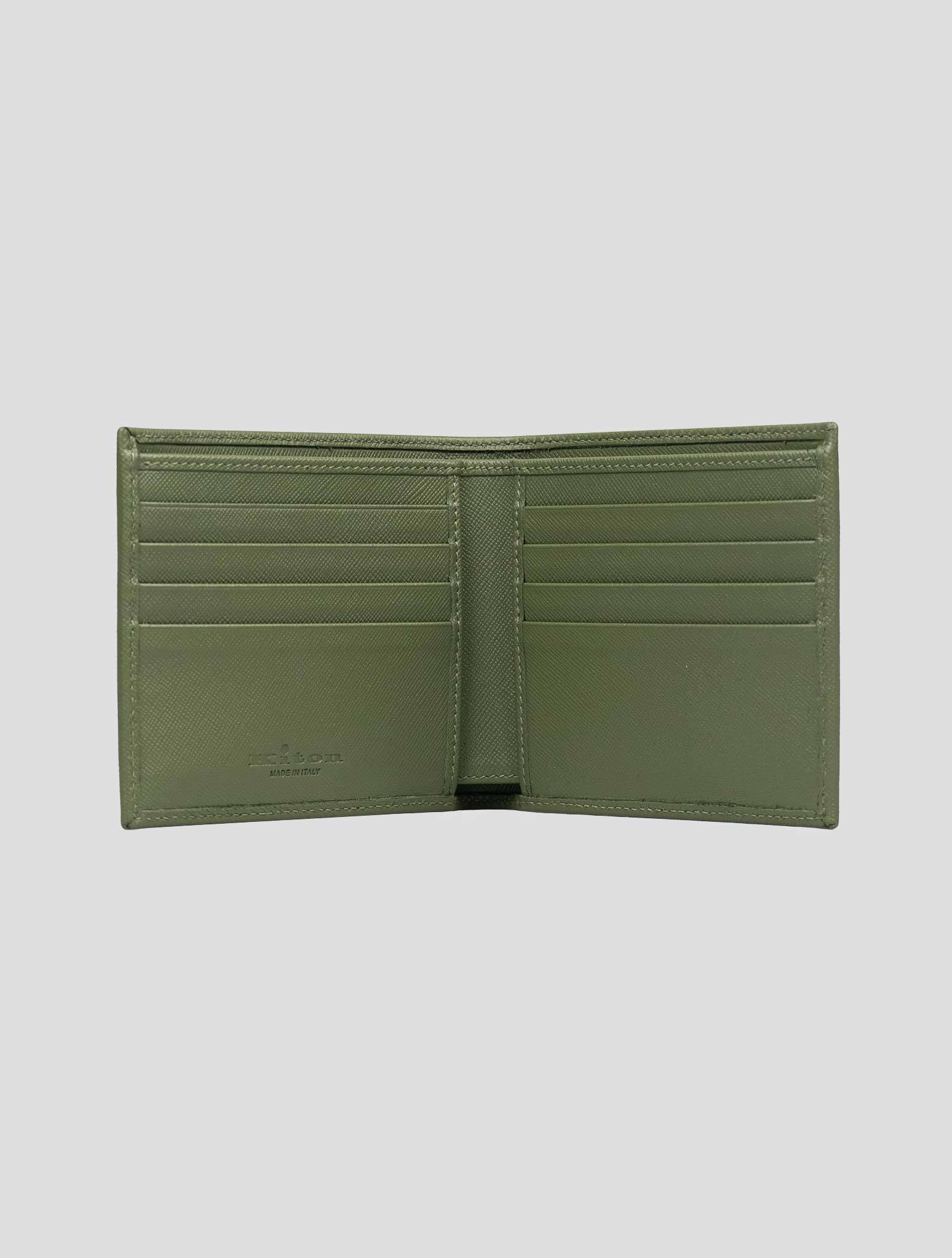 Зеленый кожаный кошелек Kiton
