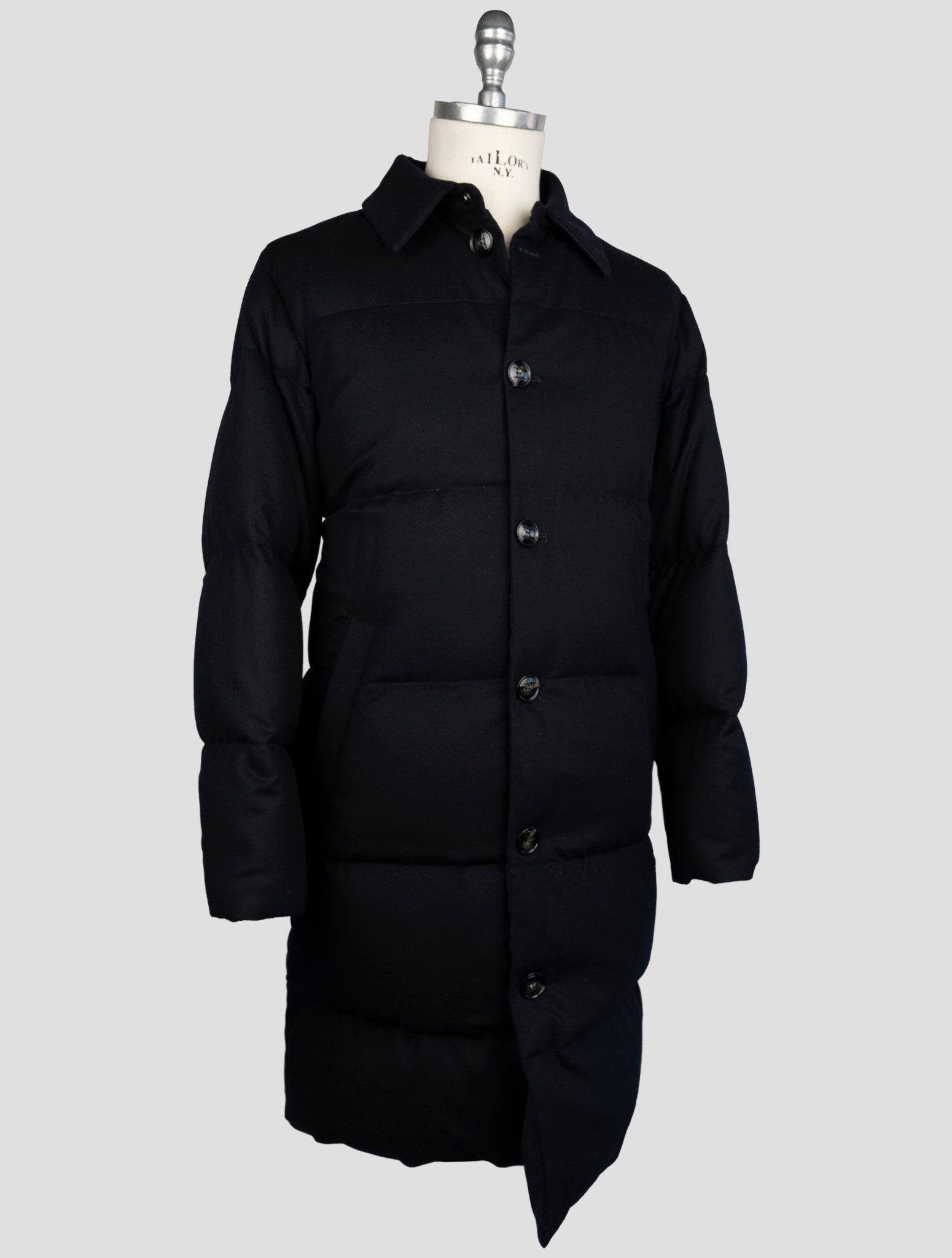 Синее кашемировое пальто Kiton Ea