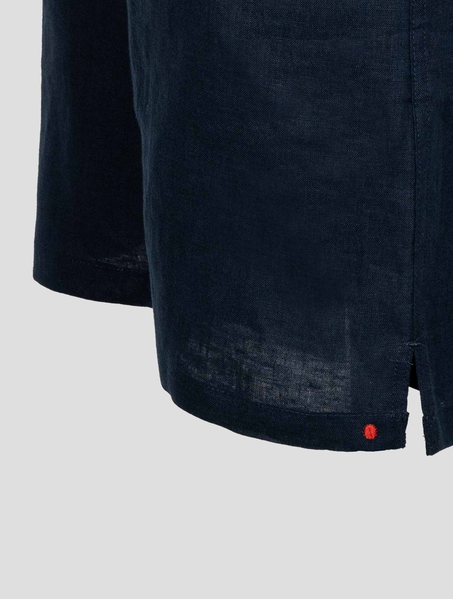Синие льняные короткие брюки Kiton
