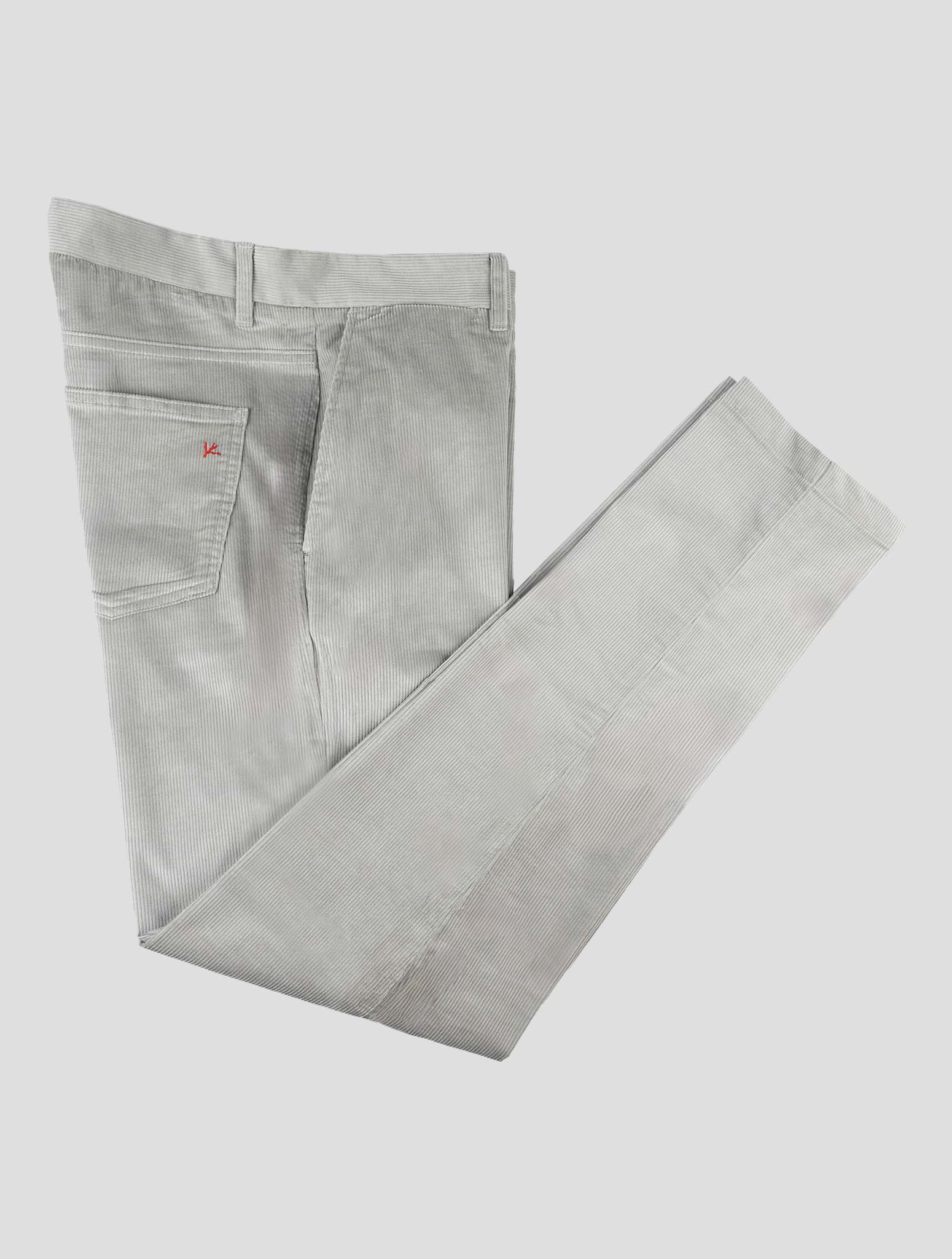 Isaia Серые бархатные брюки из хлопка и шерсти Ea