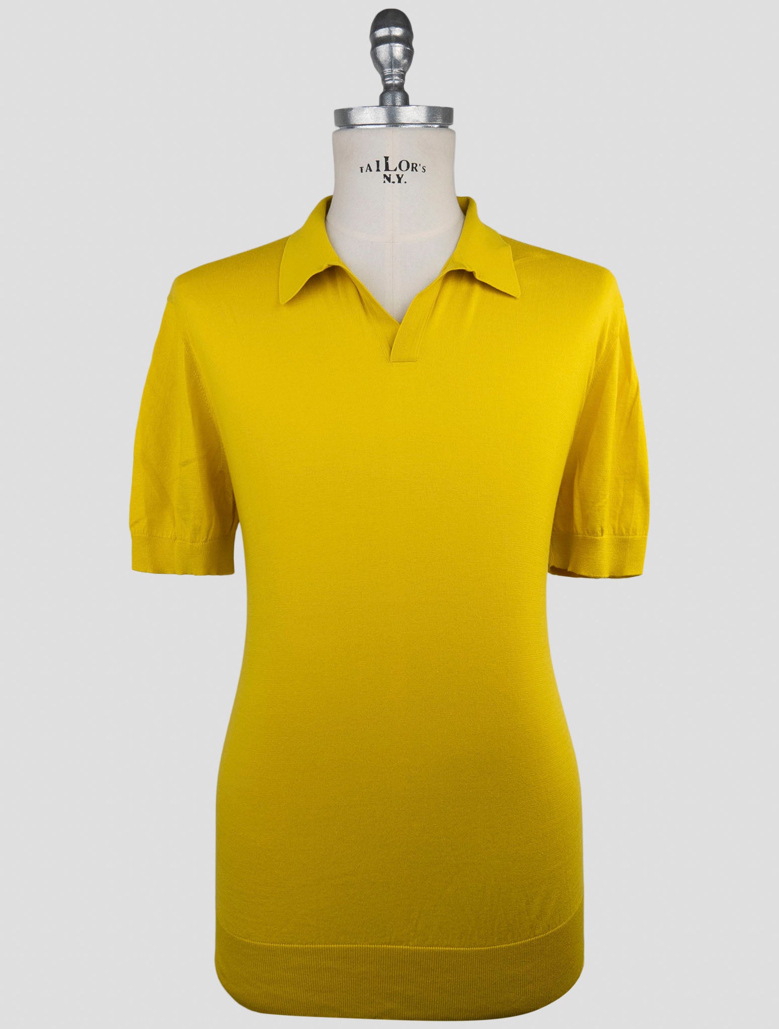 Желтая хлопковая рубашка-поло Kiton KNT Premium - итальянская роскошная мужская одежда