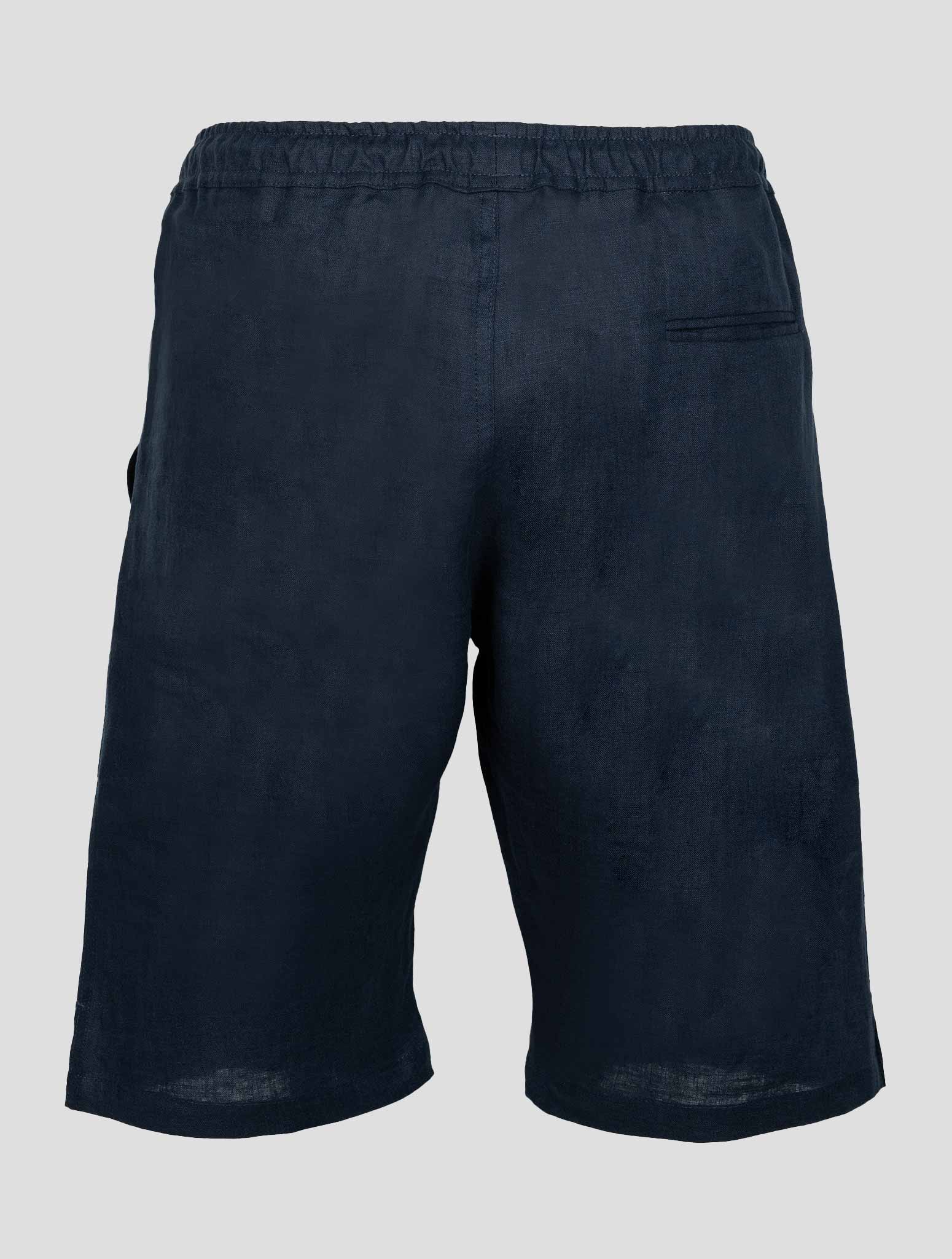 Синие льняные короткие брюки Kiton
