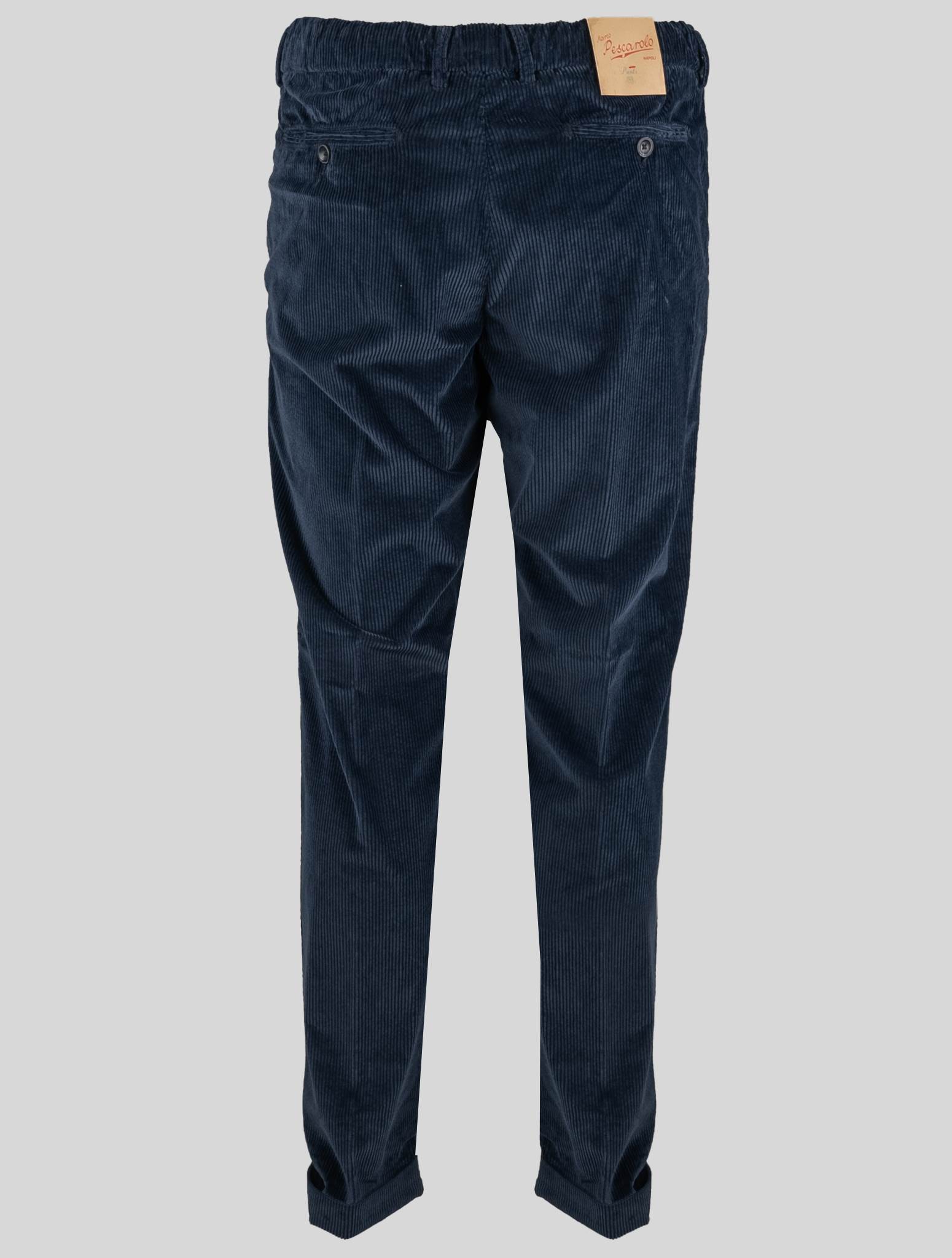 Синие хлопковые бархатные брюки Marco Pescarolo Ea