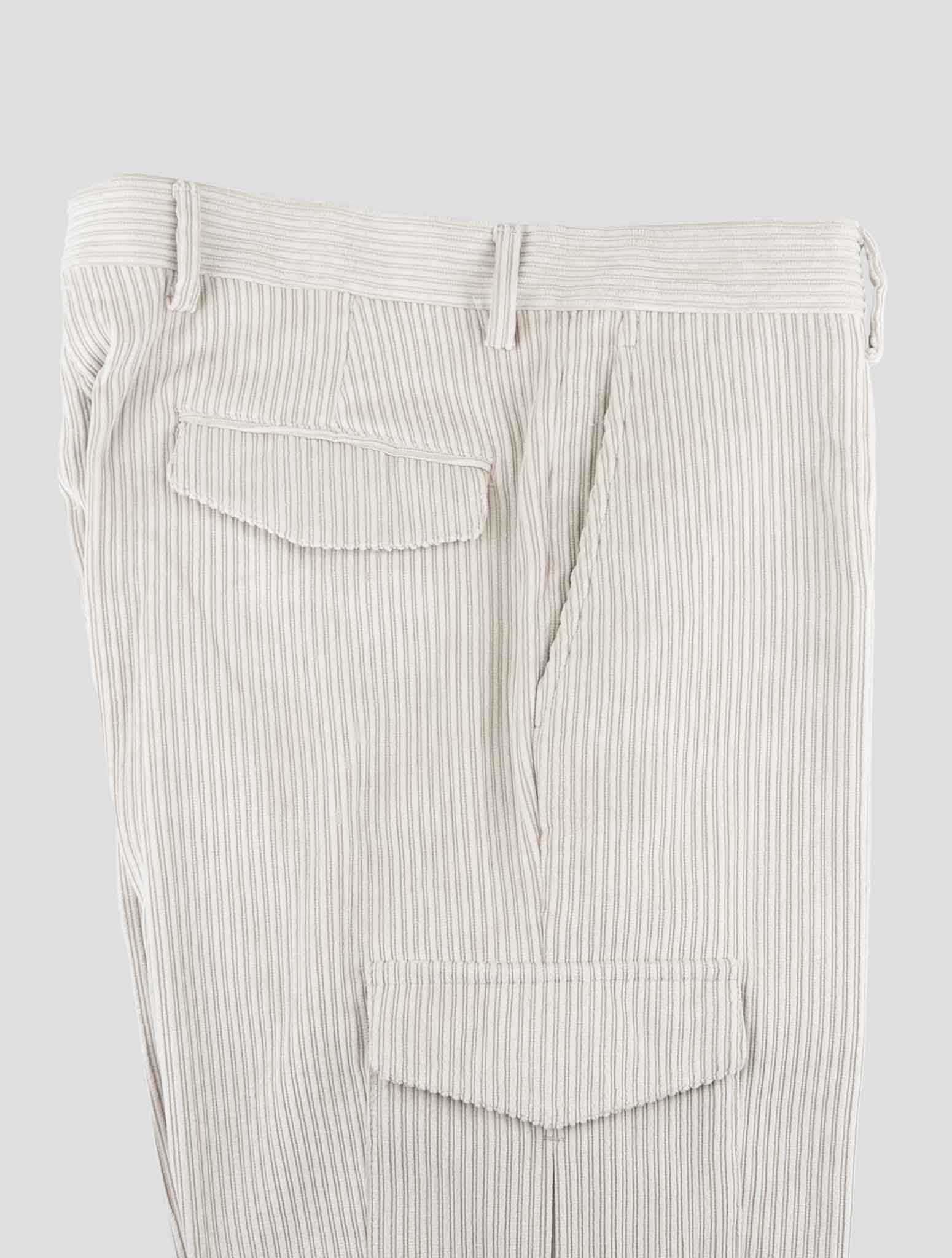 Barba Napoli Бежевые бархатные брюки карго из нейлона Ea