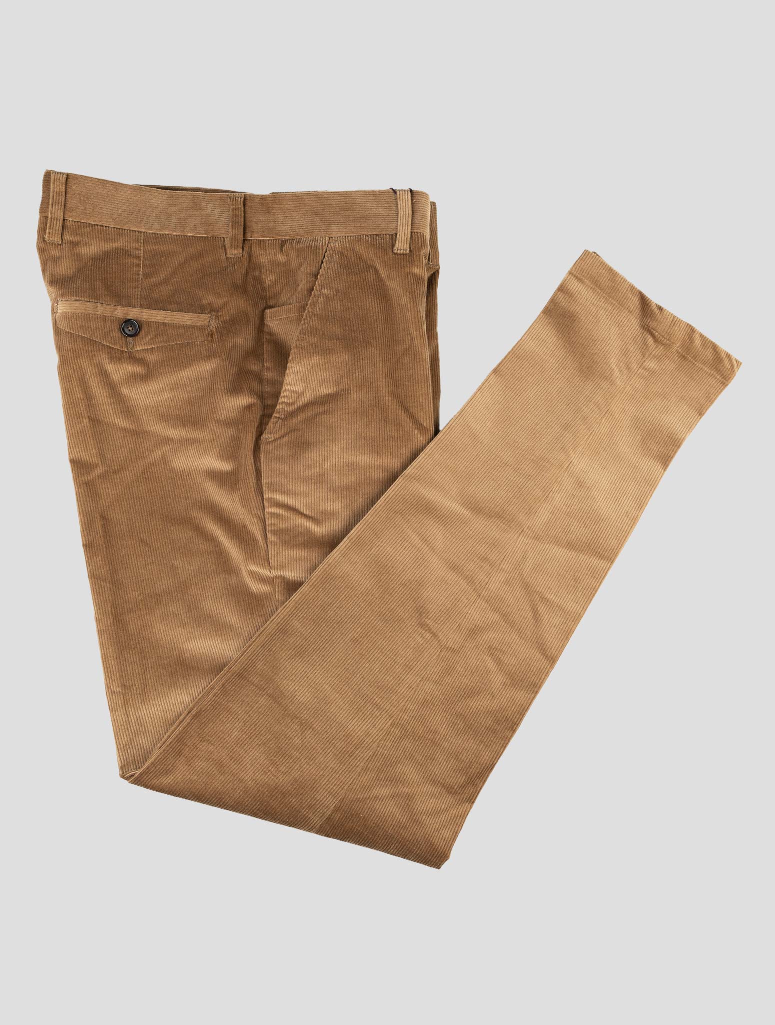 Isaia Коричневые бархатные брюки из хлопка и шерсти Ea