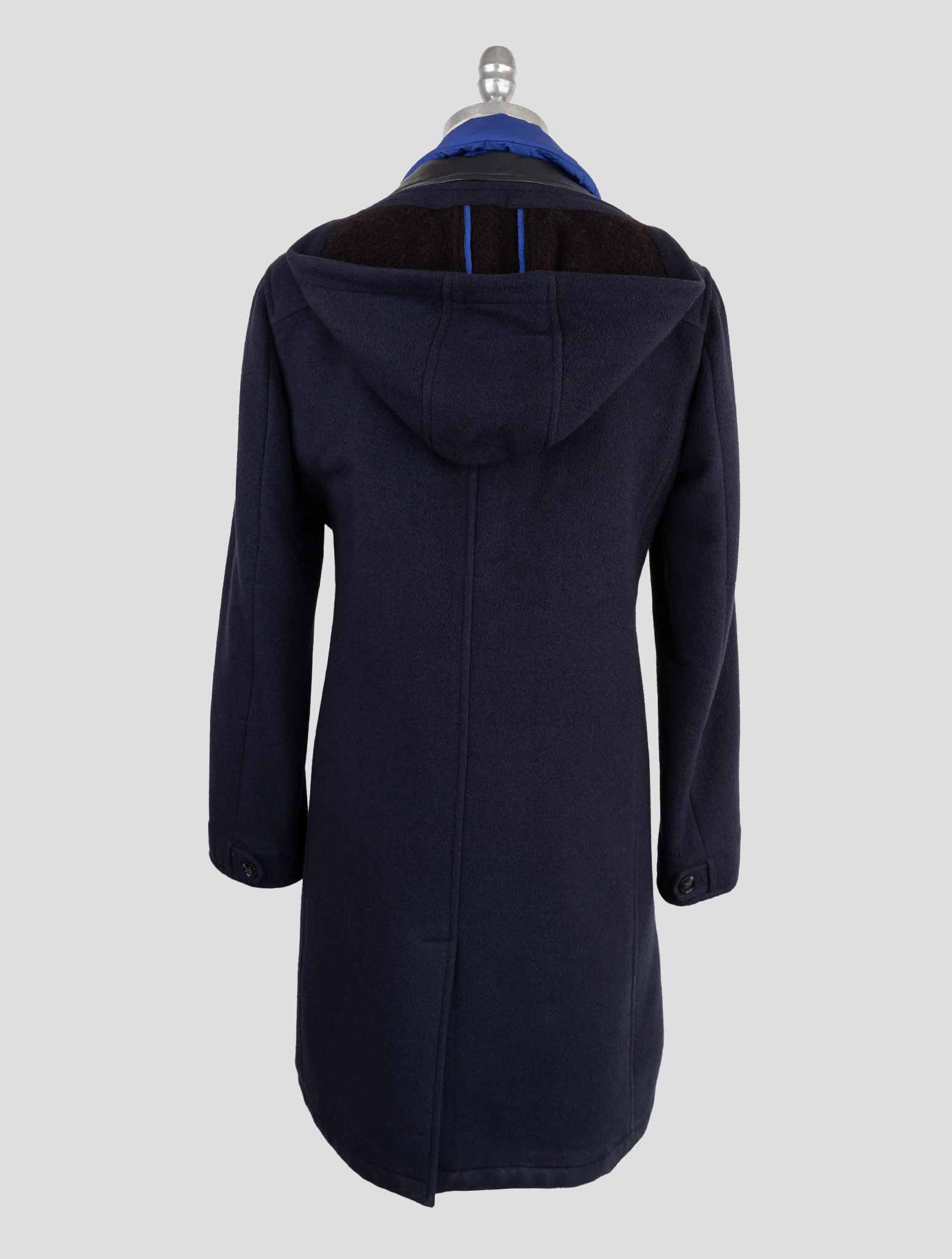 Kiton Dark Blue Lama Шерстяное шелковое кашемировое пальто - итальянская ручная работа