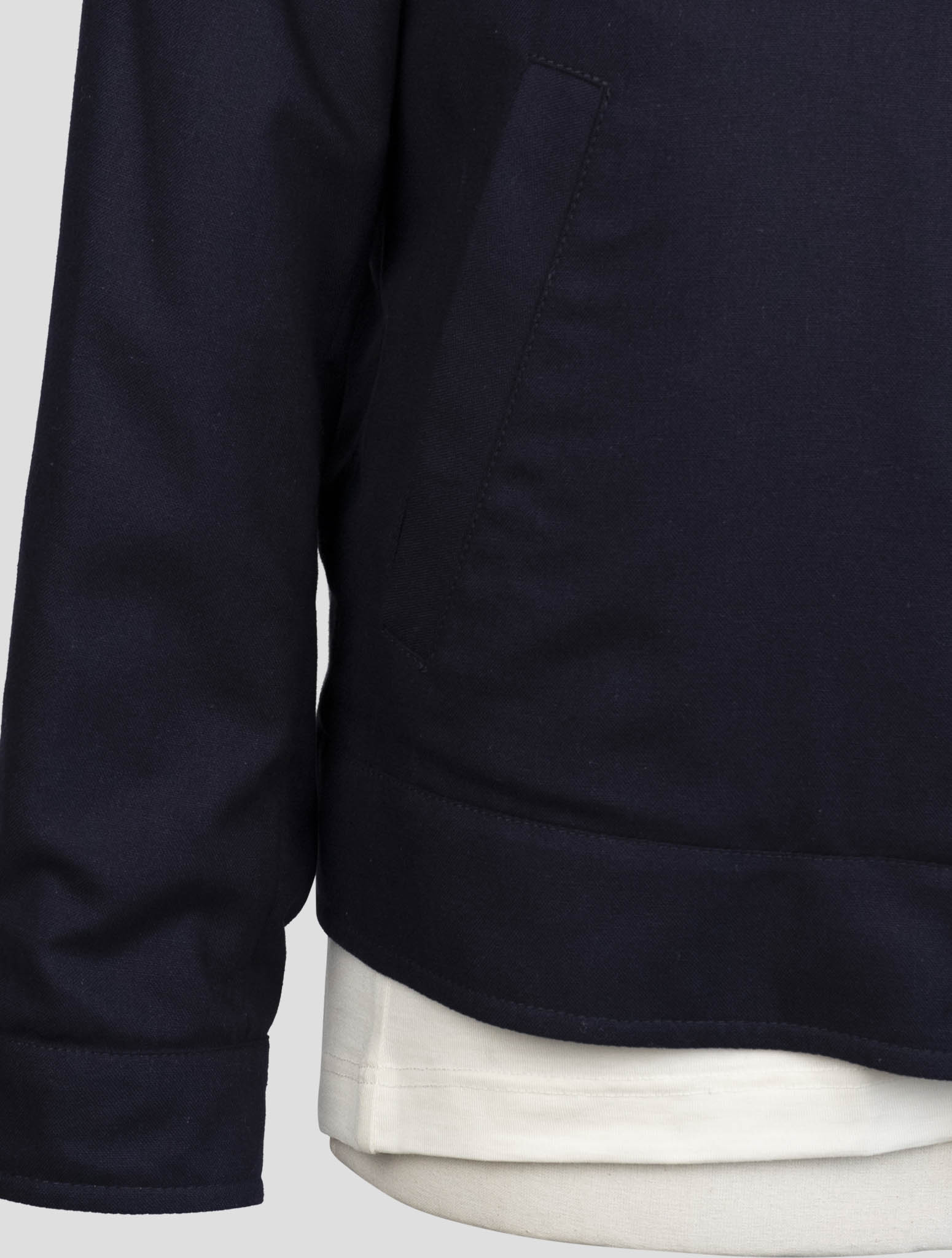 Пальто Kiton сине-серое из шелкового кашемира Pl, оборотная сторона