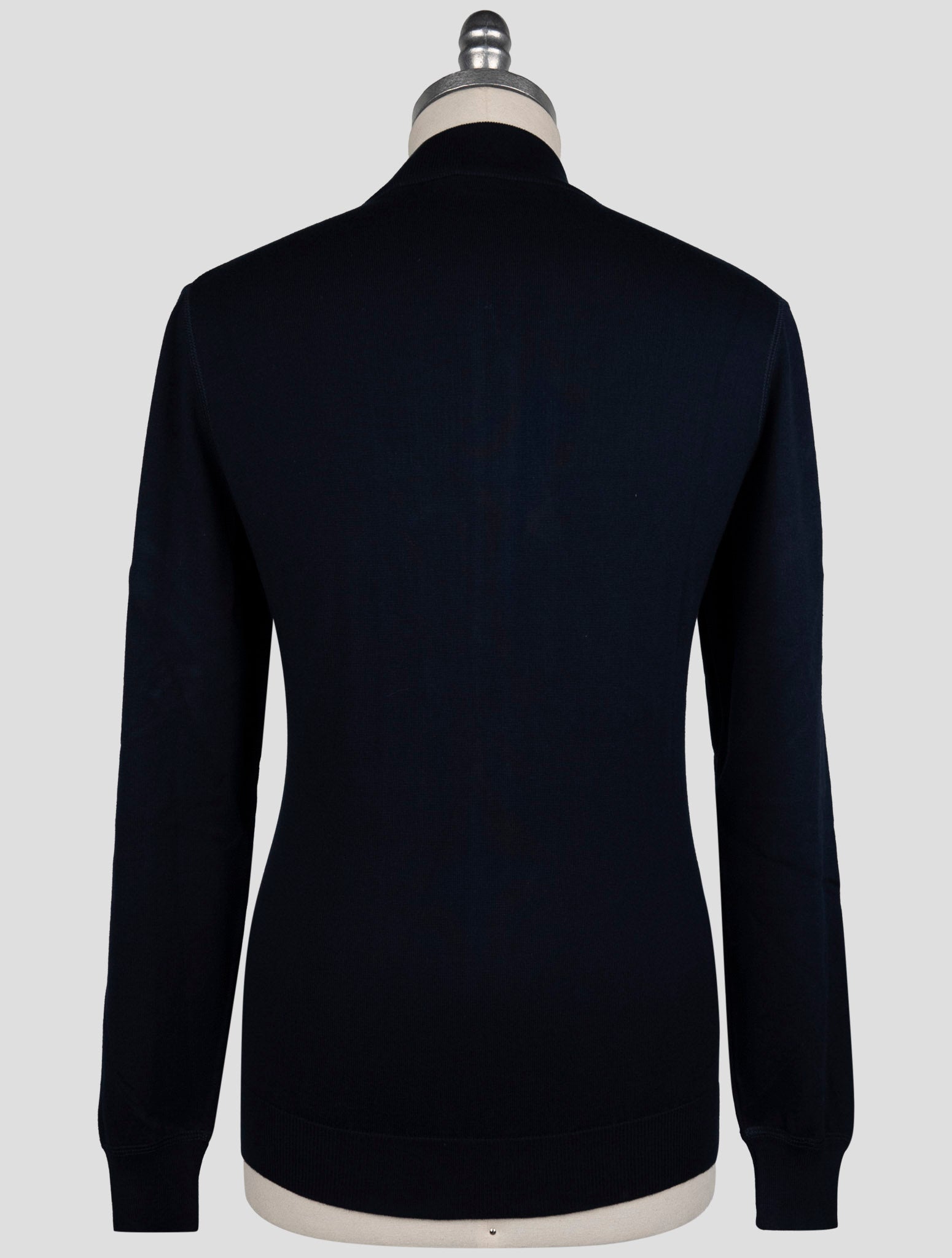 Синий хлопковый свитер Kiton на молнии с полной молнией