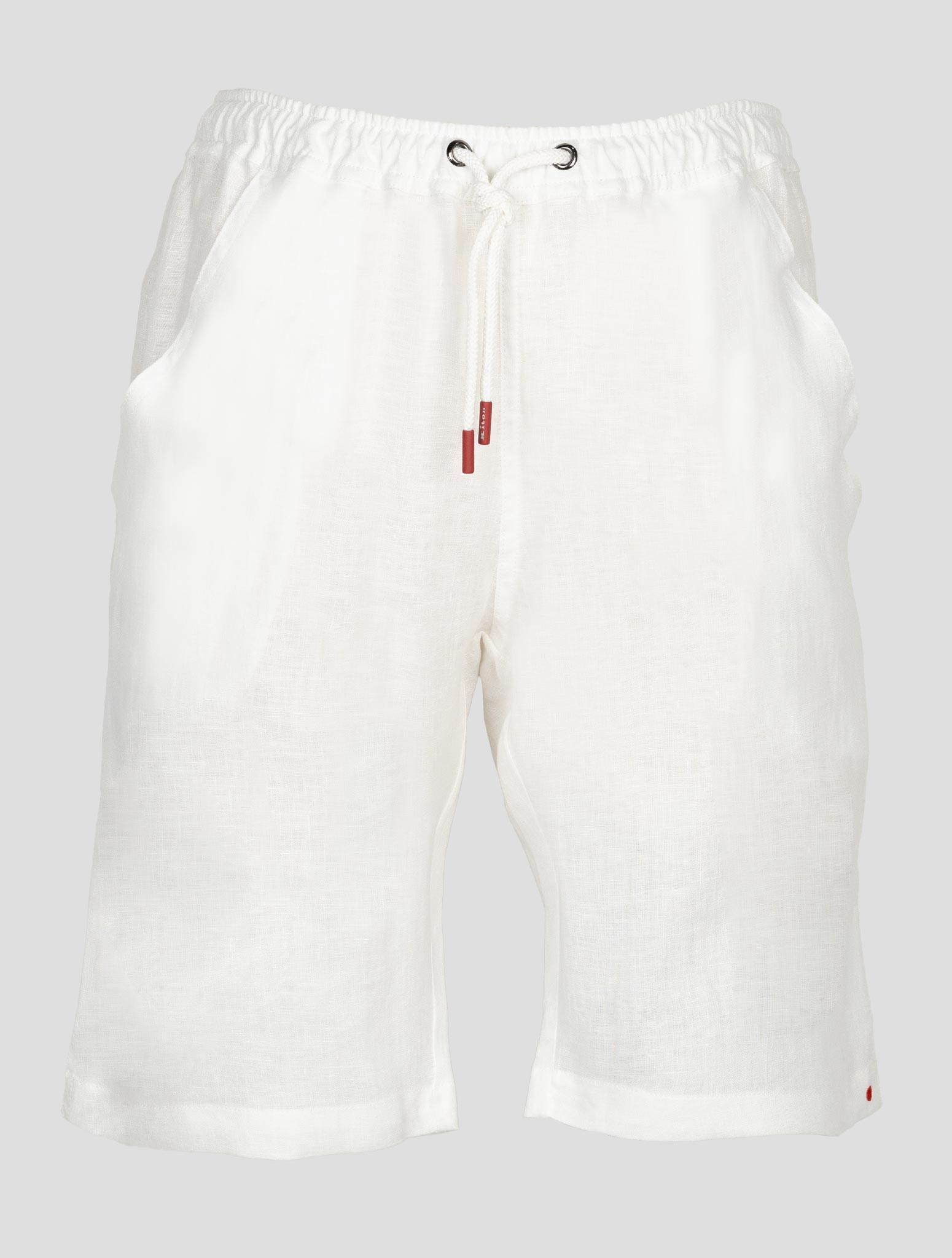 Kiton Белые льняные короткие брюки