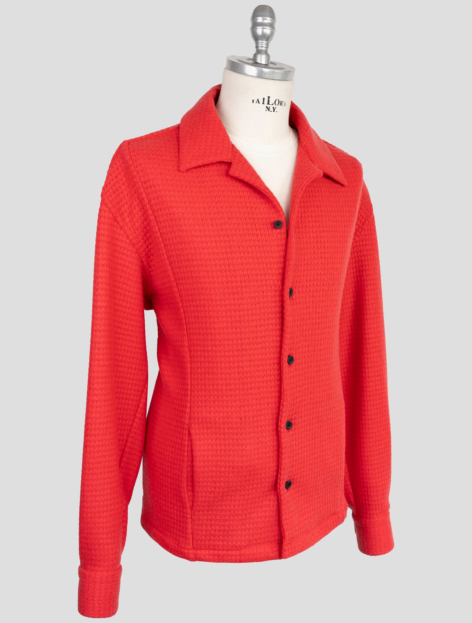 Красная шерстяная рубашка Kiton KNT Premium - итальянская ручная работа