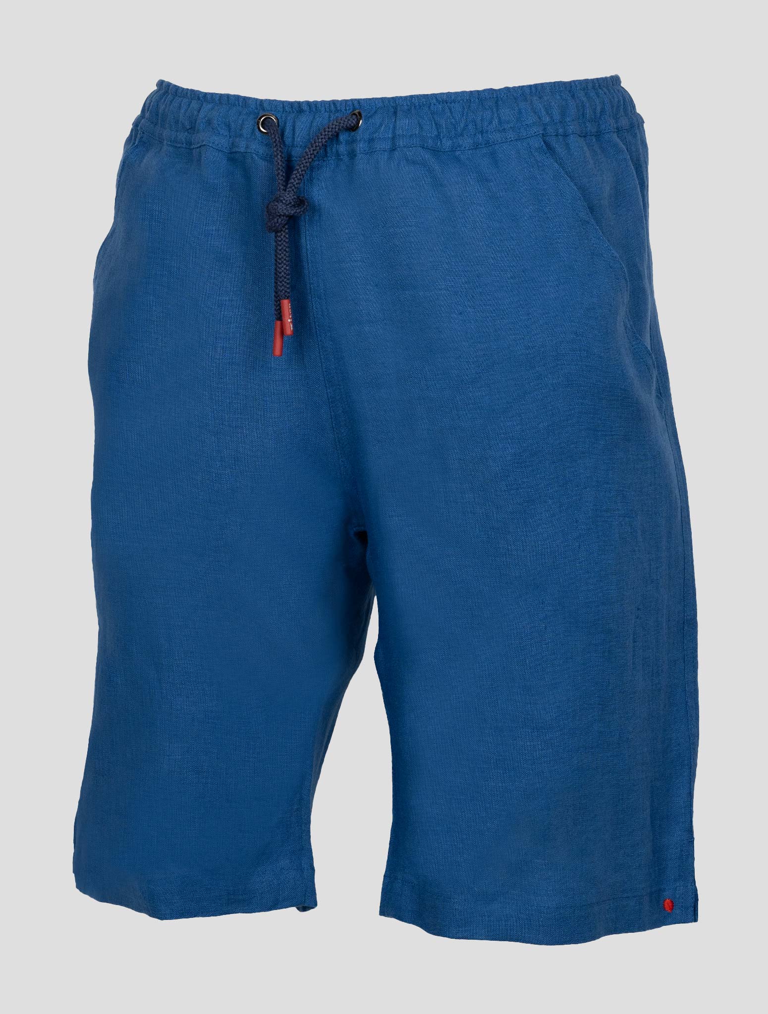 Kiton Голубые льняные короткие брюки