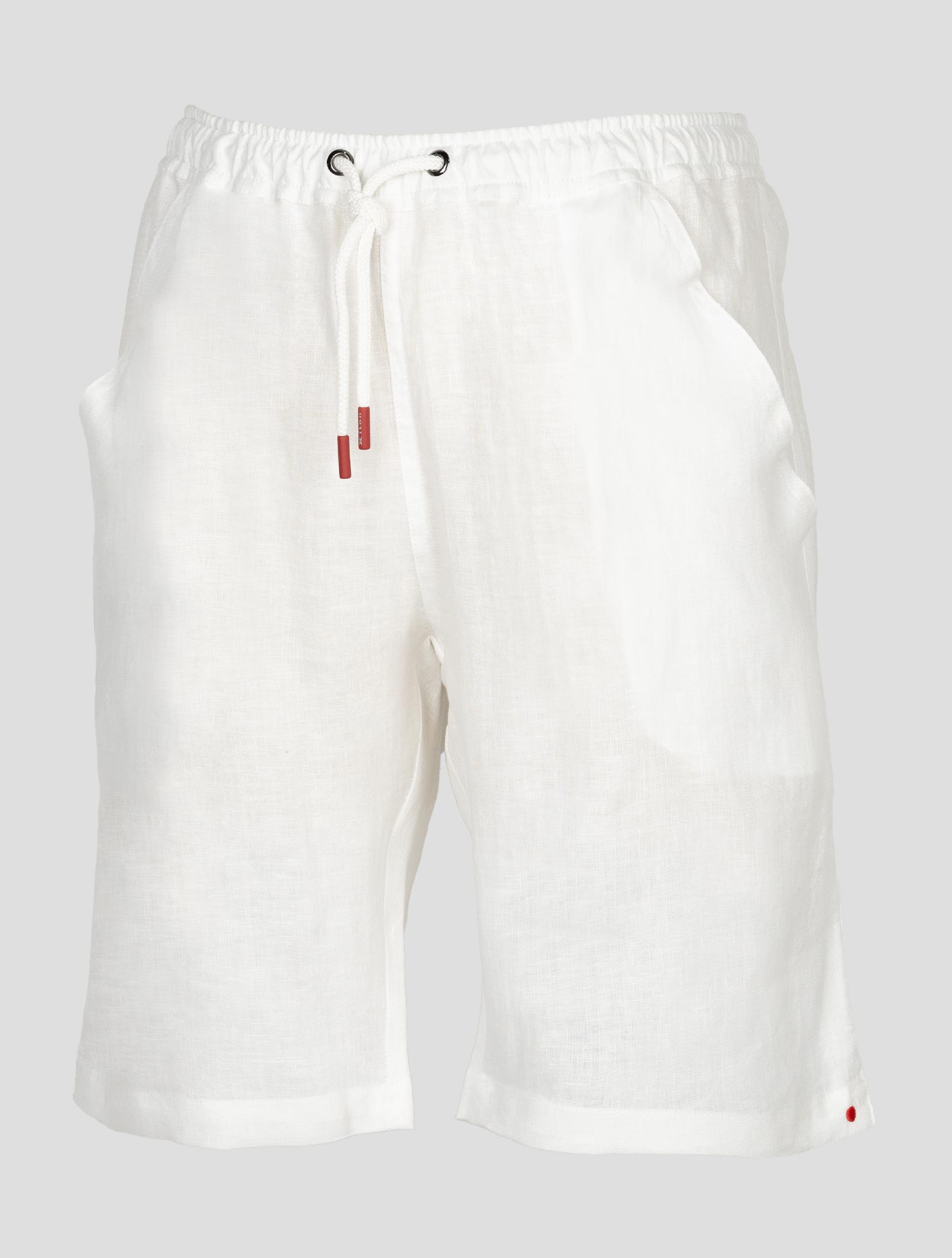 Kiton Белые льняные короткие брюки