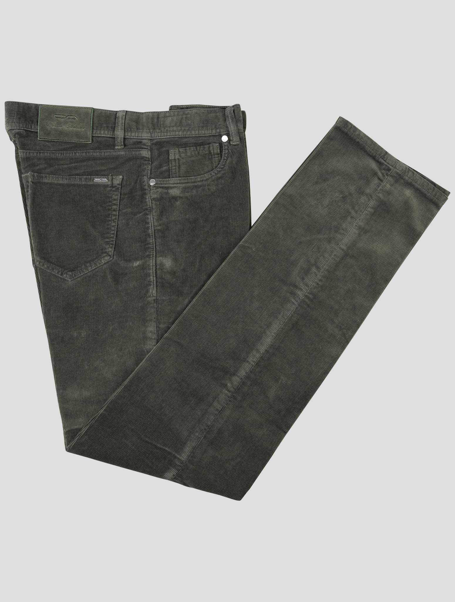 Зеленые хлопковые бархатные джинсы Cesare Attolini Ea