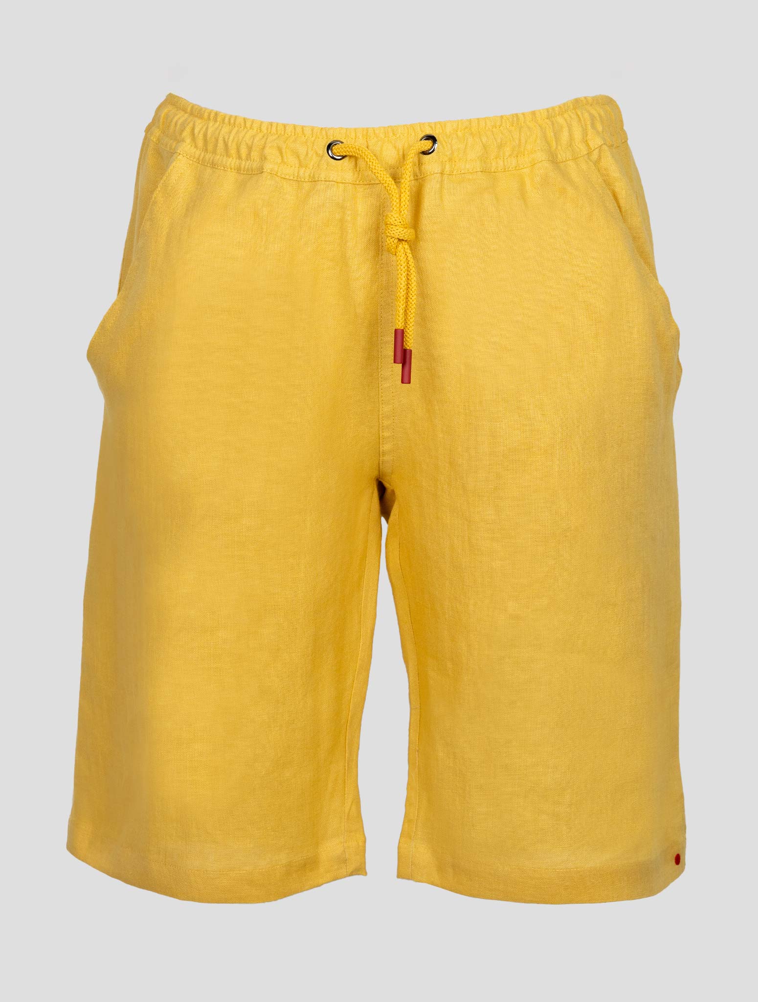 Желтые льняные короткие брюки Kiton