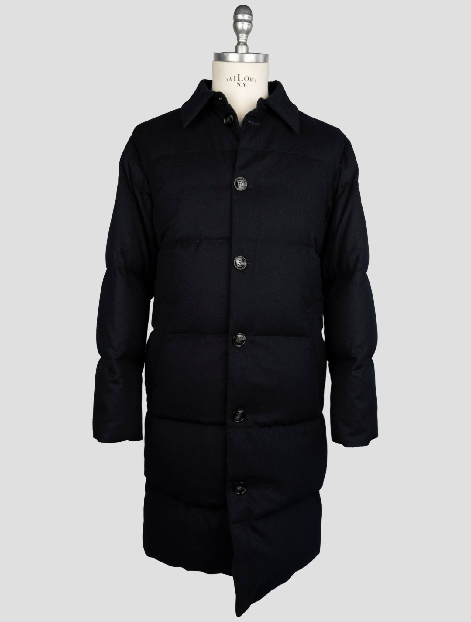 Синее кашемировое пальто Kiton Ea