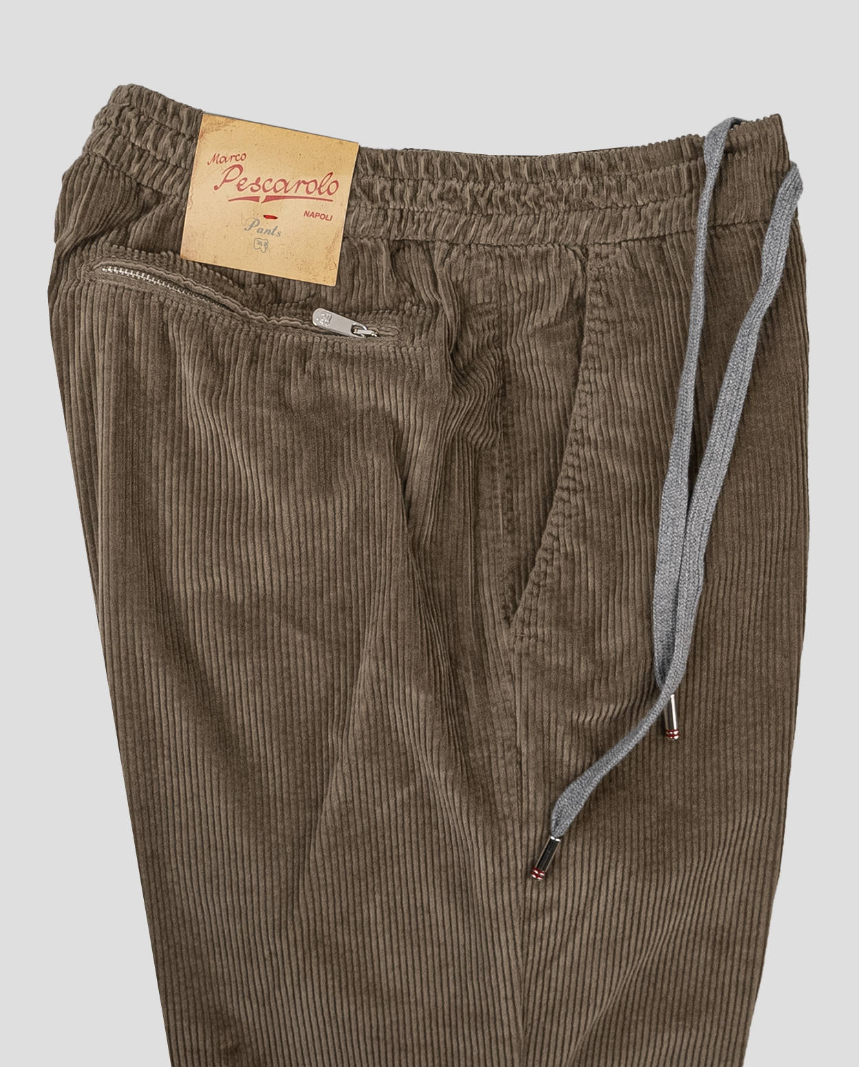 Брюки Marco Pescarolo Taupe из хлопка и бархата