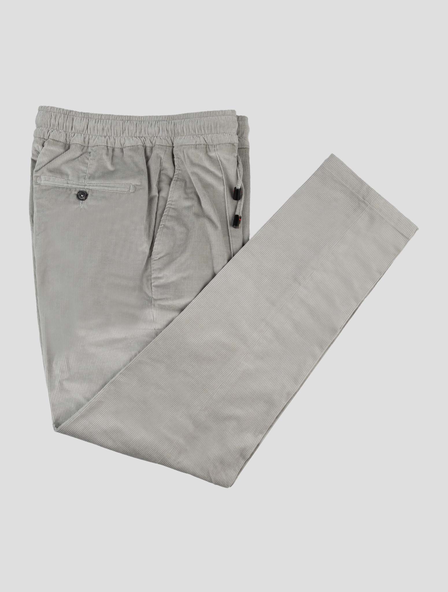 Isaia Серые бархатные брюки из хлопка и шерсти Ea