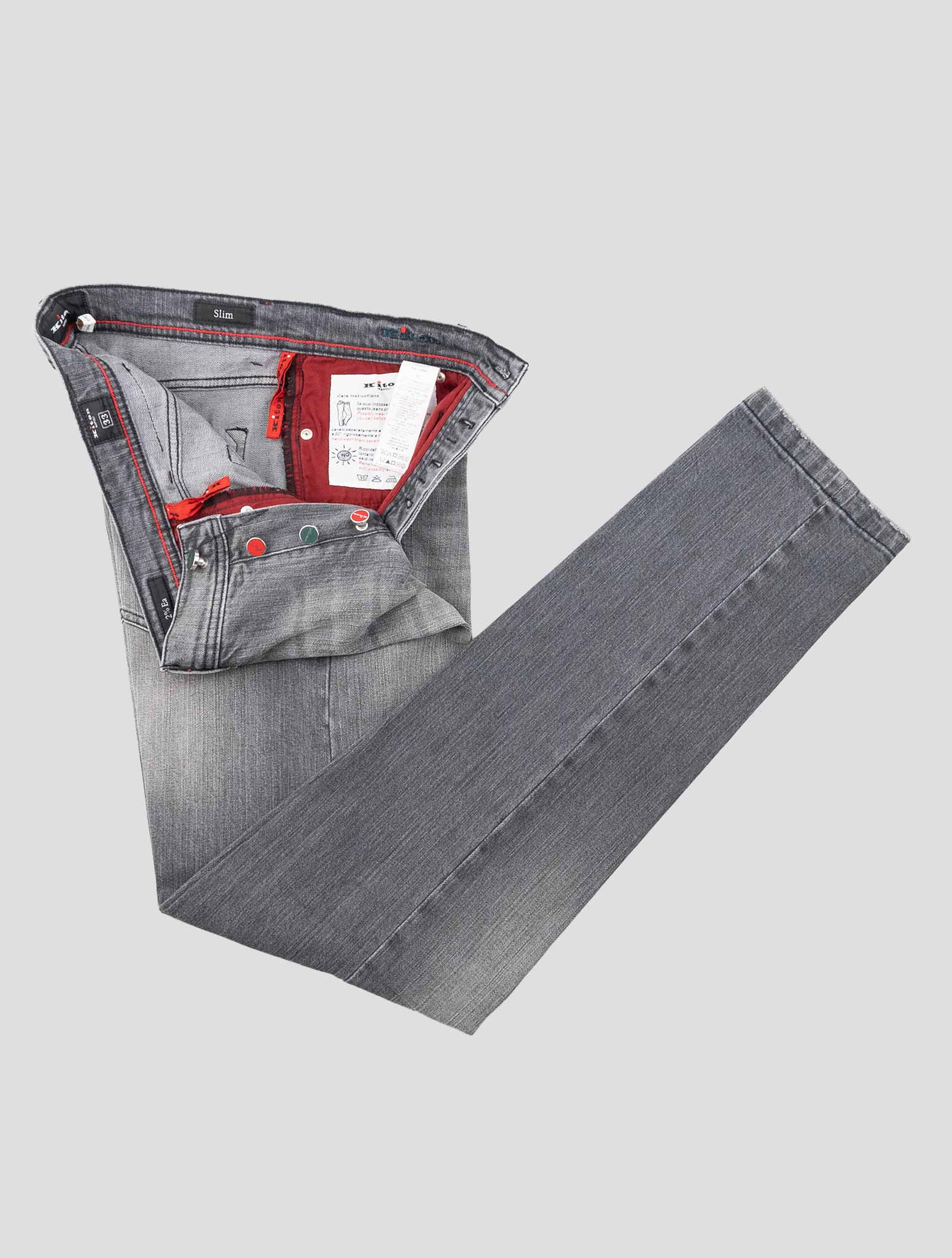 Серые хлопковые джинсы Kiton Ea