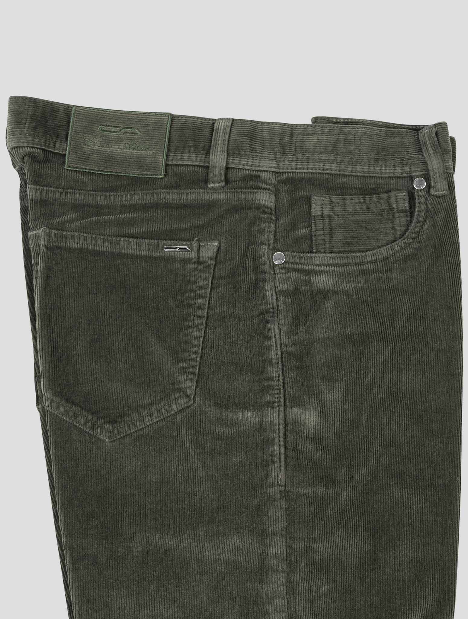 Зеленые хлопковые бархатные джинсы Cesare Attolini Ea