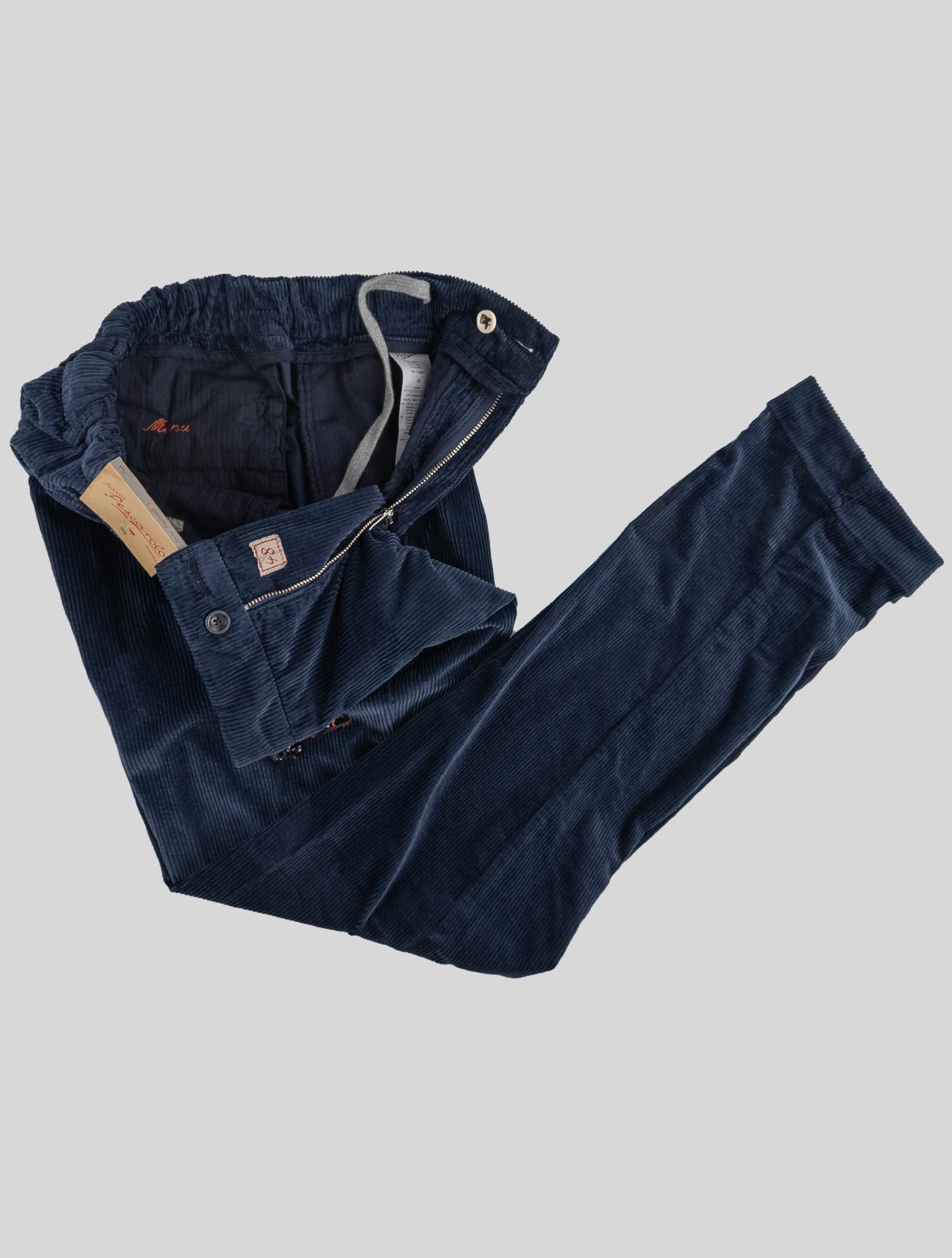 Синие хлопковые бархатные брюки Marco Pescarolo Ea