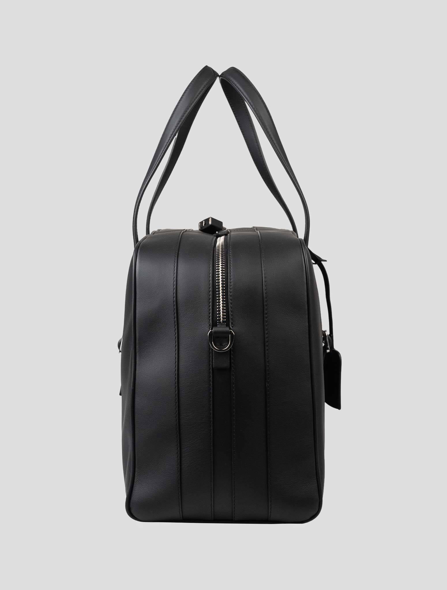 Черная кожаная дорожная сумка Santoni