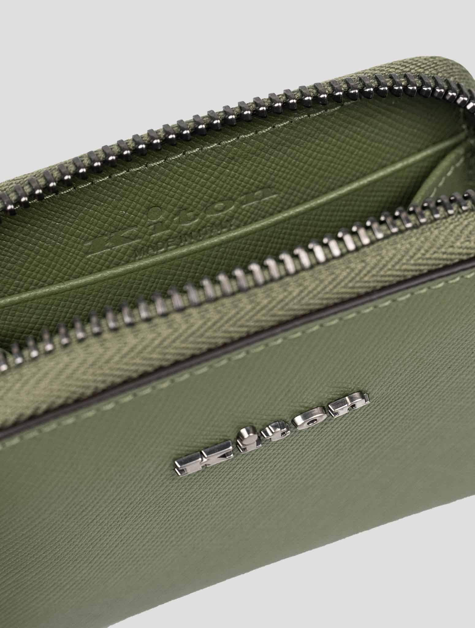 Кожаная монетница Kiton зеленого цвета