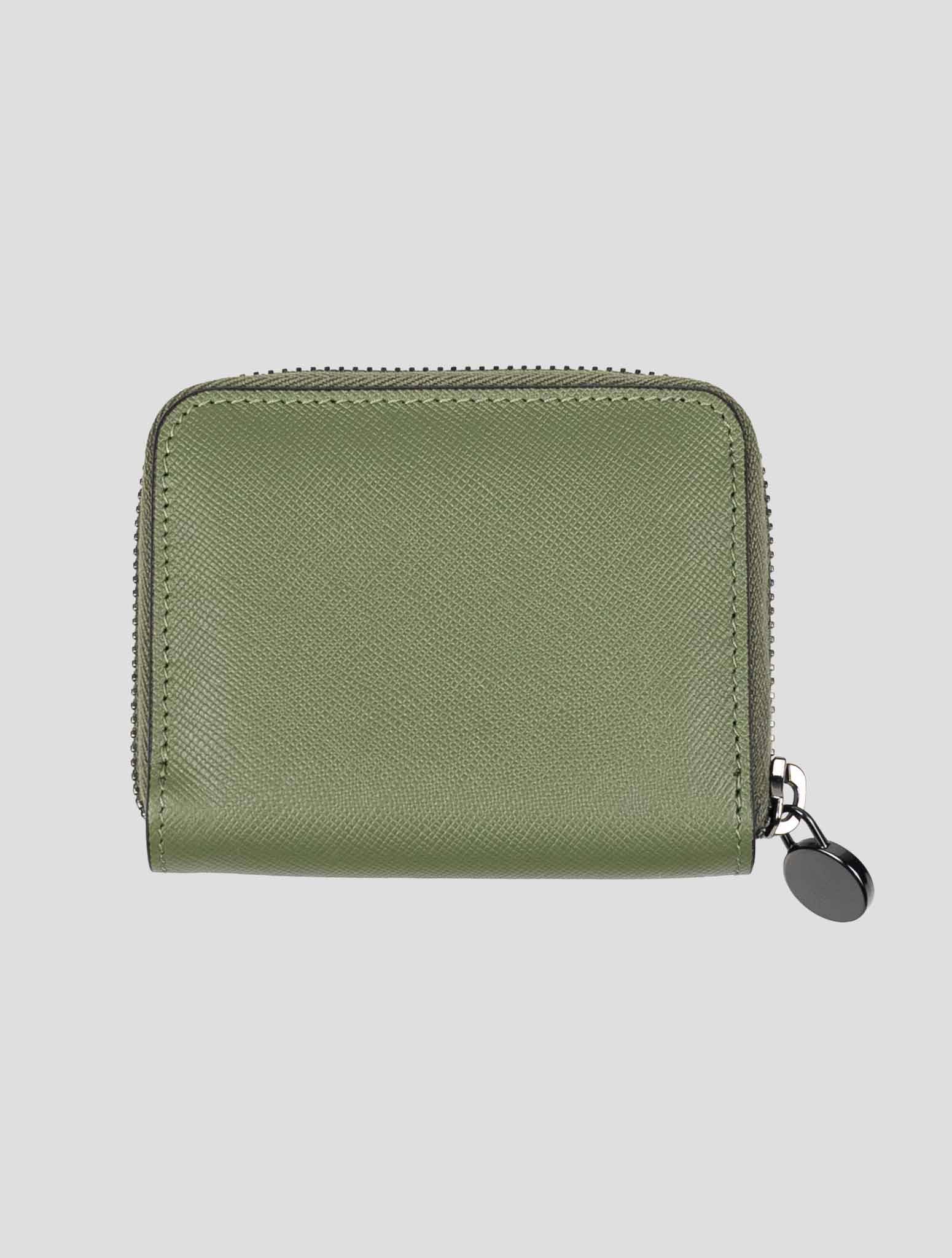 Кожаная монетница Kiton зеленого цвета